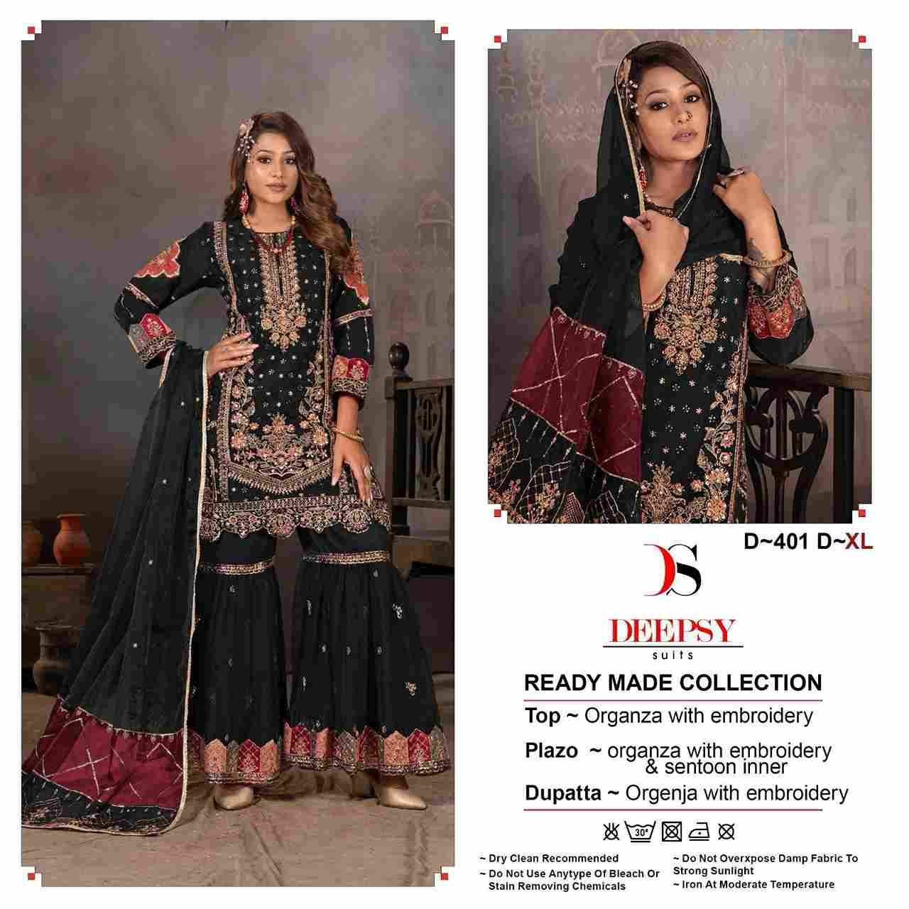 Deepsy Hit Design 401 By Deepsy Suits 401-A To 401-D Series Pakistani Suits Beautiful Fancy Colorful Stylish Party Wear & Occasional Wear Pure Organza Embroidered Dresses At Wholesale Price