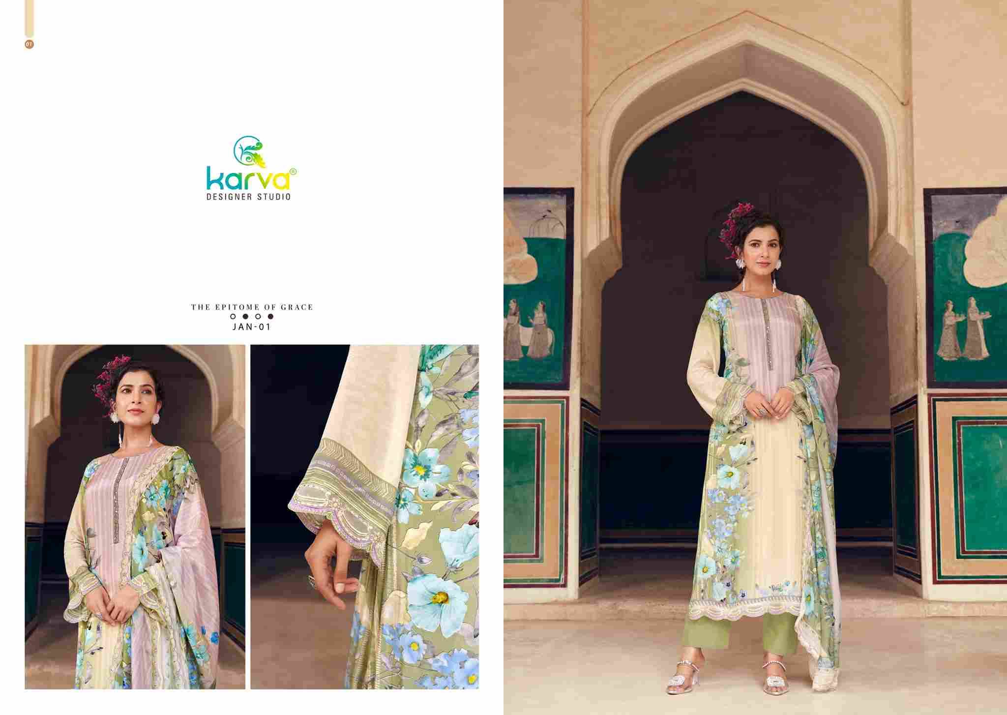 Jannat By Karva Designer Studio 01 To 06 Series Beautiful Festive Suits Stylish Fancy Colorful Casual Wear & Ethnic Wear Pure Viscose Muslin Digital Print Dresses At Wholesale Price