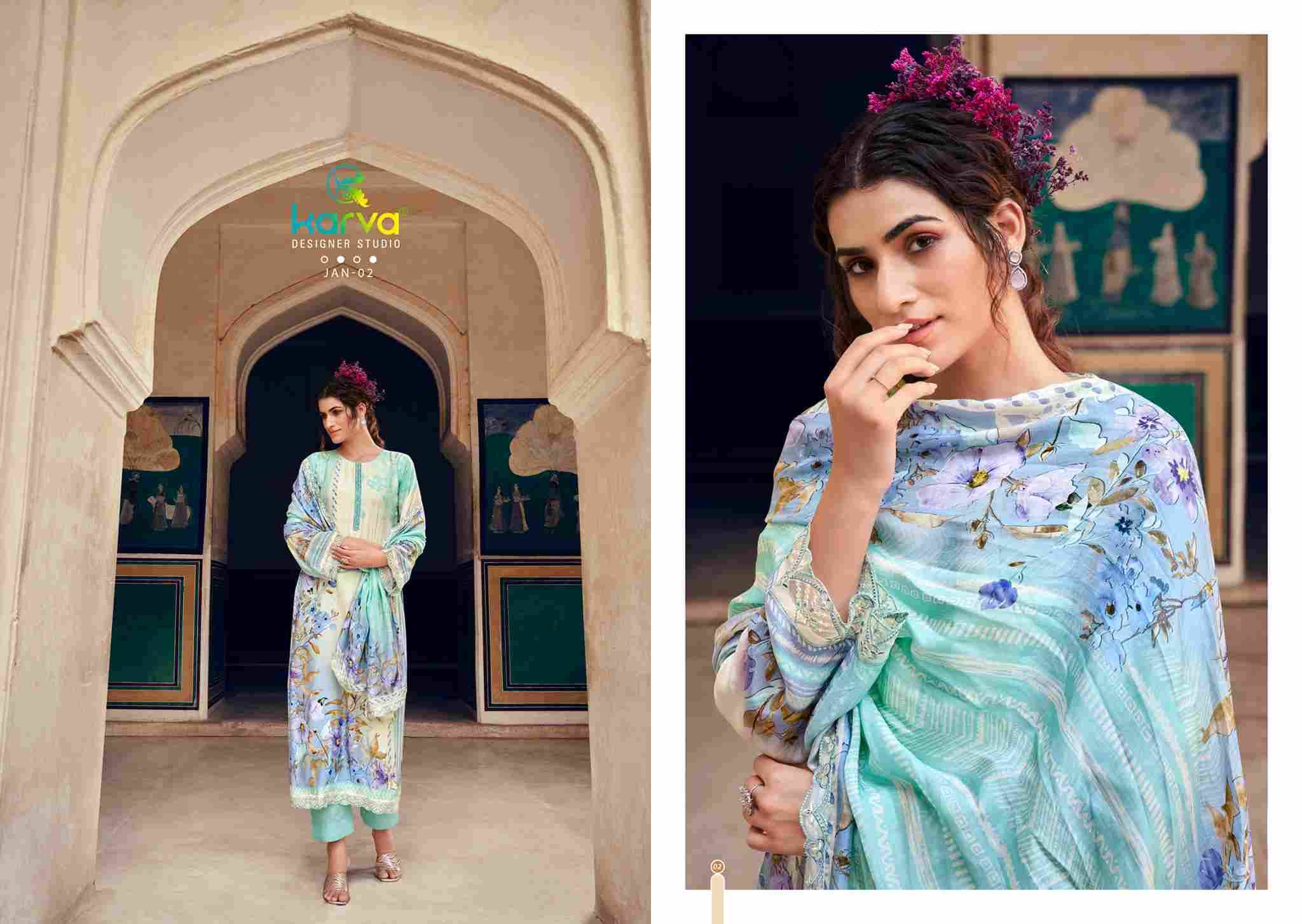 Jannat By Karva Designer Studio 01 To 06 Series Beautiful Festive Suits Stylish Fancy Colorful Casual Wear & Ethnic Wear Pure Viscose Muslin Digital Print Dresses At Wholesale Price