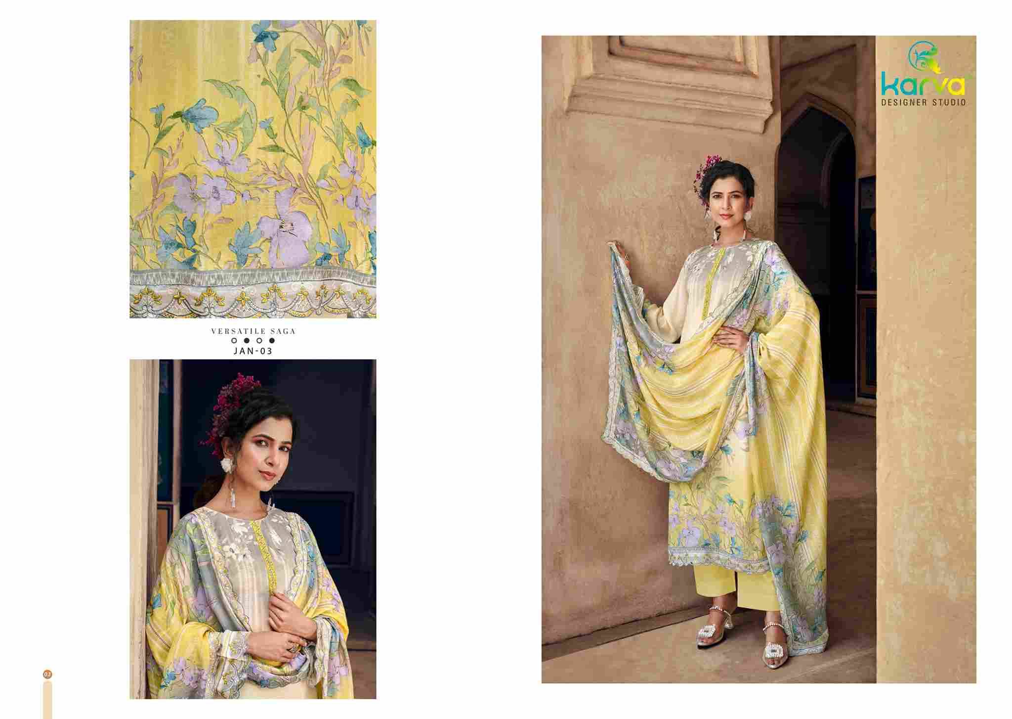 Jannat By Karva Designer Studio 01 To 06 Series Beautiful Festive Suits Stylish Fancy Colorful Casual Wear & Ethnic Wear Pure Viscose Muslin Digital Print Dresses At Wholesale Price