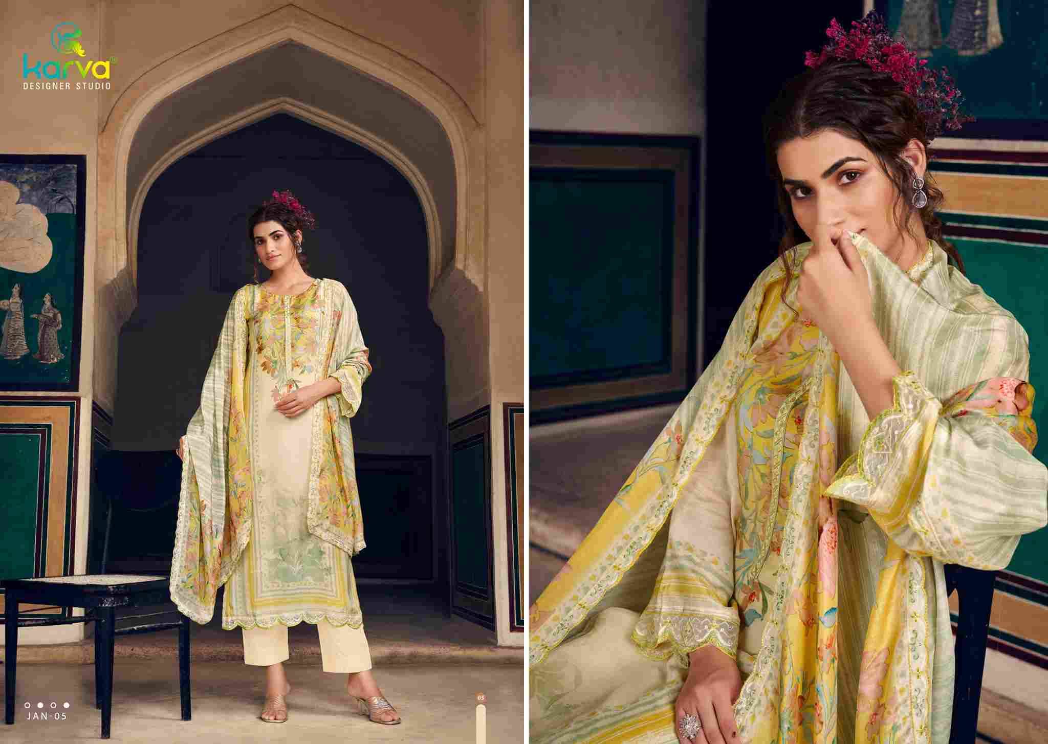 Jannat By Karva Designer Studio 01 To 06 Series Beautiful Festive Suits Stylish Fancy Colorful Casual Wear & Ethnic Wear Pure Viscose Muslin Digital Print Dresses At Wholesale Price