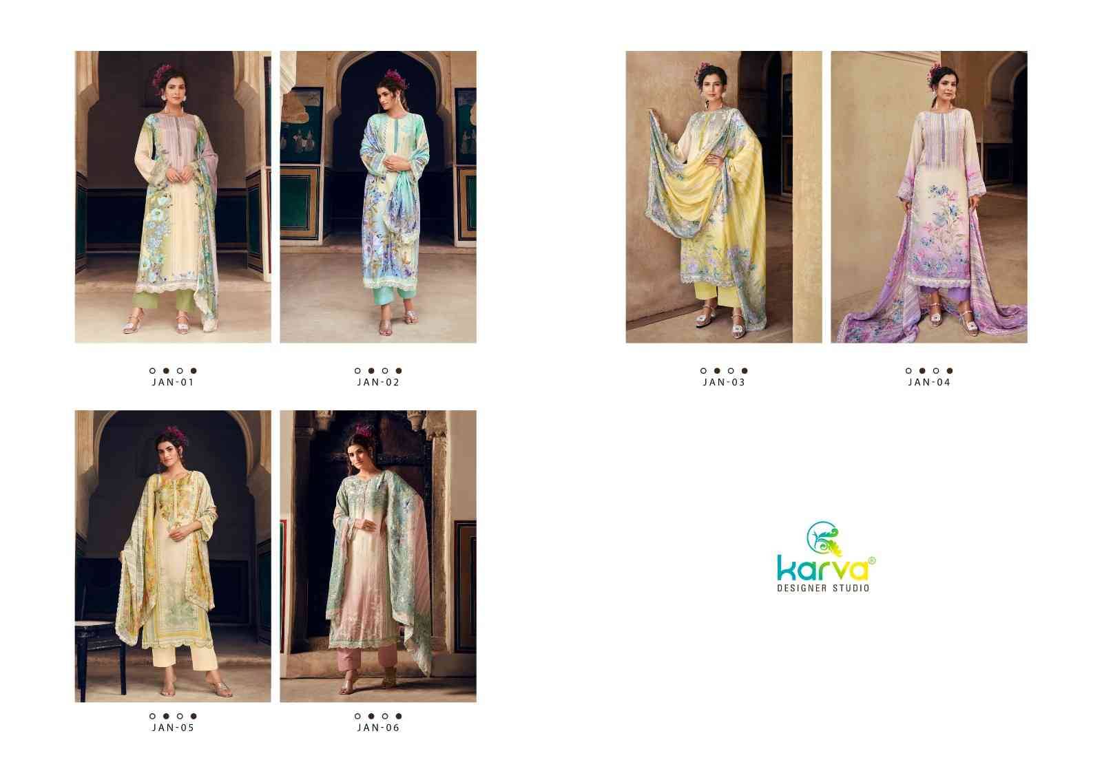 Jannat By Karva Designer Studio 01 To 06 Series Beautiful Festive Suits Stylish Fancy Colorful Casual Wear & Ethnic Wear Pure Viscose Muslin Digital Print Dresses At Wholesale Price