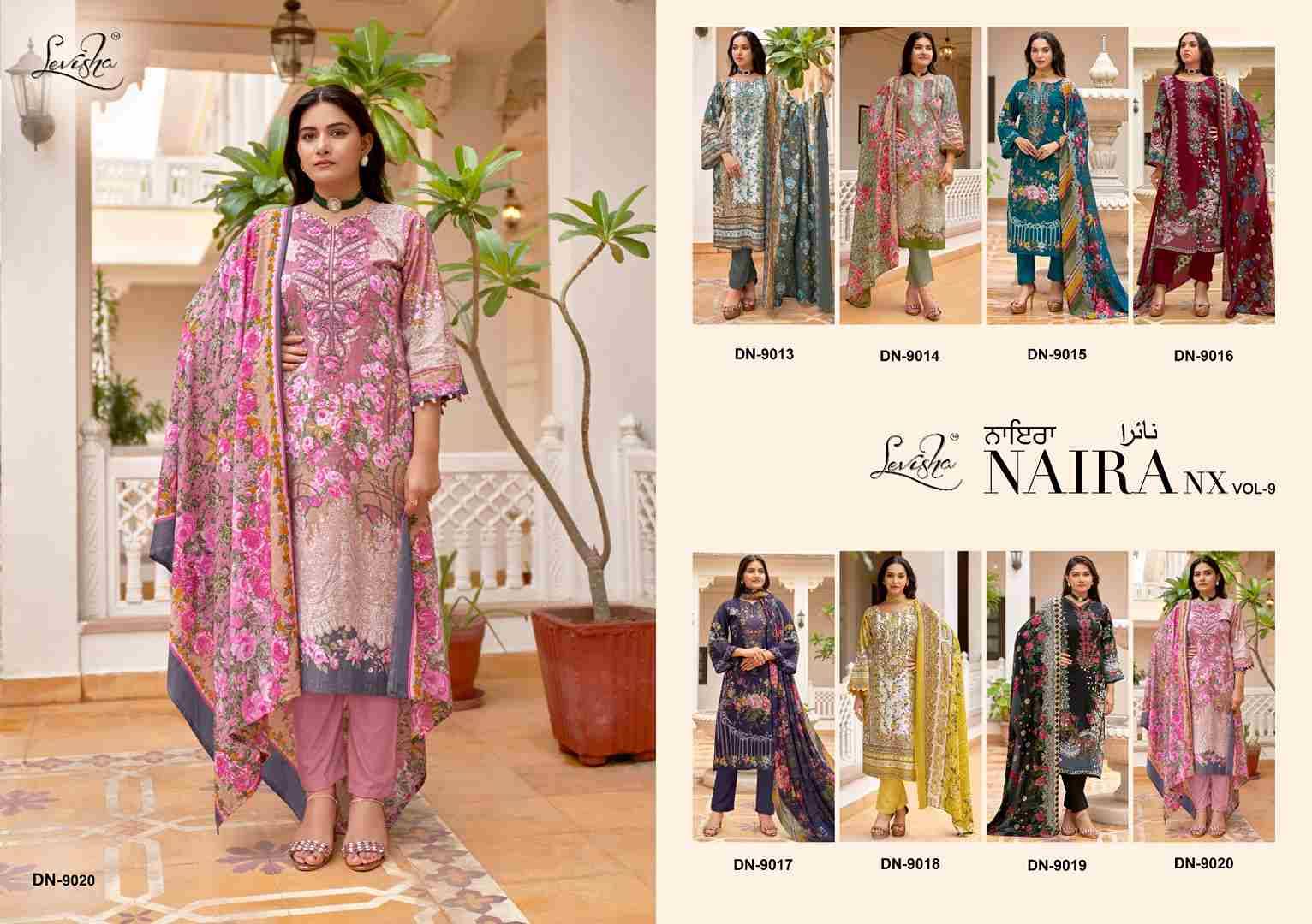 Naira Nx Vol-9 By Levisha 9013 To 9020 Series Beautiful Festive Suits Stylish Fancy Colorful Casual Wear & Ethnic Wear Cambric Lawn Cotton Dresses At Wholesale Price