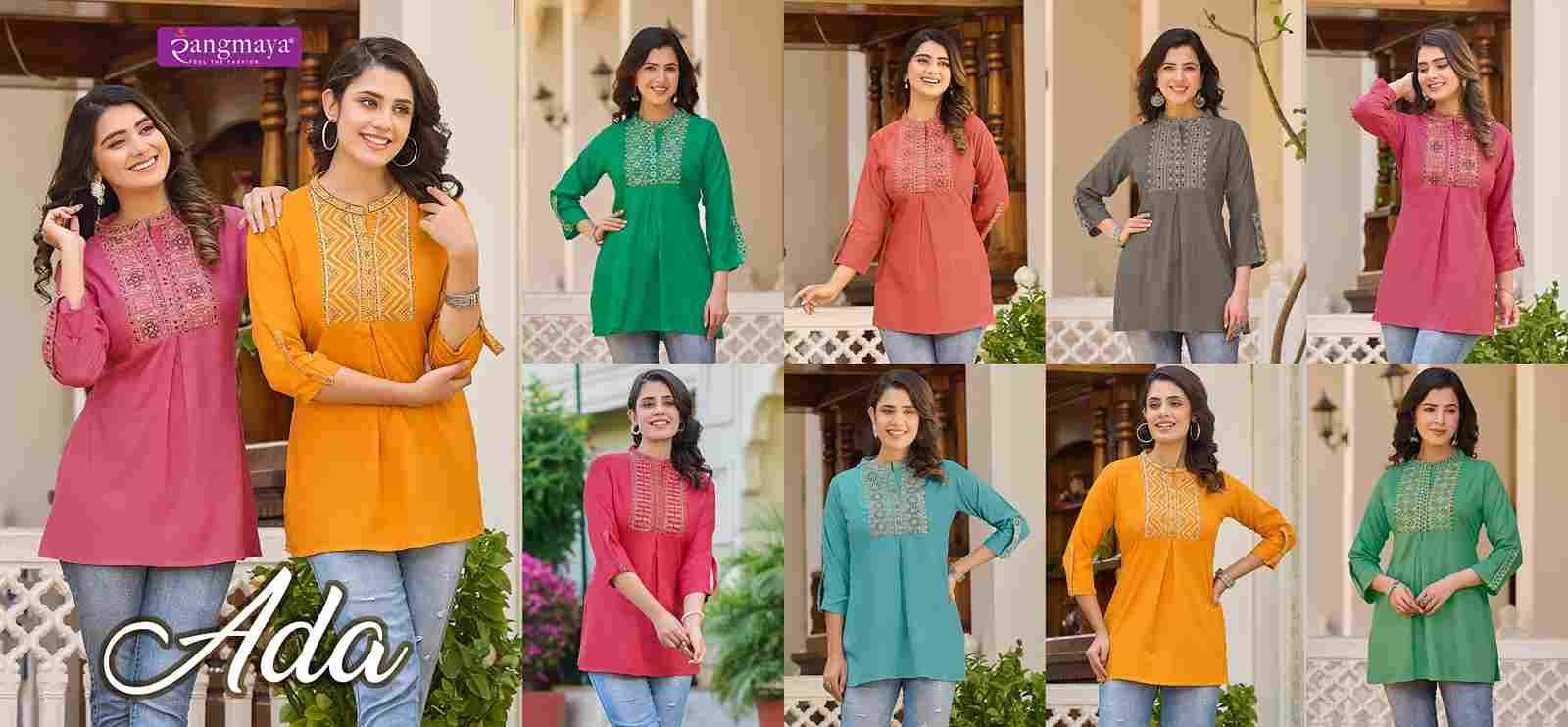 Ada By Rangmaya 101 To 108 Series Designer Stylish Fancy Colorful Beautiful Party Wear & Ethnic Wear Collection Rayon Tops At Wholesale Price