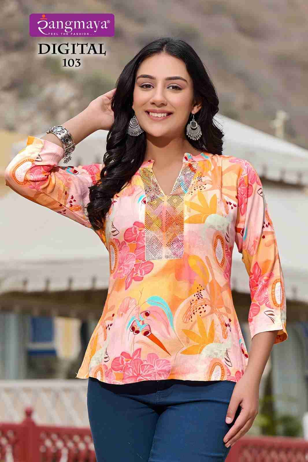 Digital By Rangmaya 101 To 106 Series Designer Stylish Fancy Colorful Beautiful Party Wear & Ethnic Wear Collection Fancy Tops At Wholesale Price