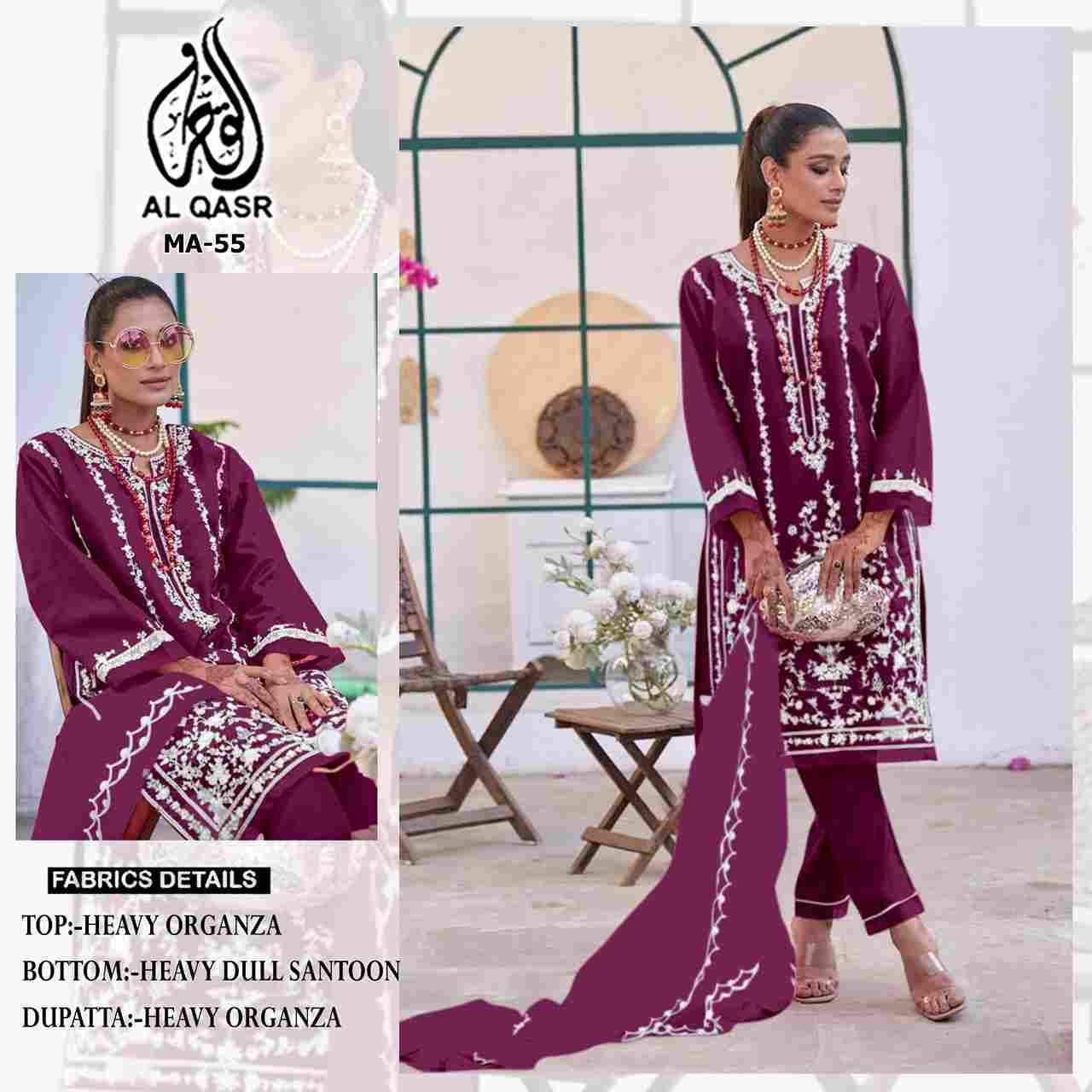 MA-55 COLOURS BY AL QASR 55-A TO 55-E SERIES BEAUTIFUL PAKISTANI SUITS COLORFUL STYLISH FANCY CASUAL WEAR & ETHNIC WEAR HEAVY ORGANZA GEORGETTE DRESSES AT WHOLESALE PRICE