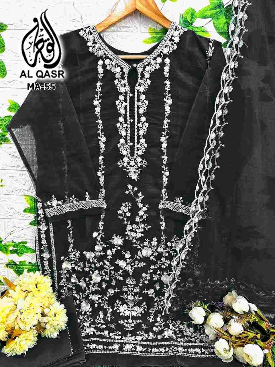 MA-55 COLOURS BY AL QASR 55-A TO 55-E SERIES BEAUTIFUL PAKISTANI SUITS COLORFUL STYLISH FANCY CASUAL WEAR & ETHNIC WEAR HEAVY ORGANZA GEORGETTE DRESSES AT WHOLESALE PRICE