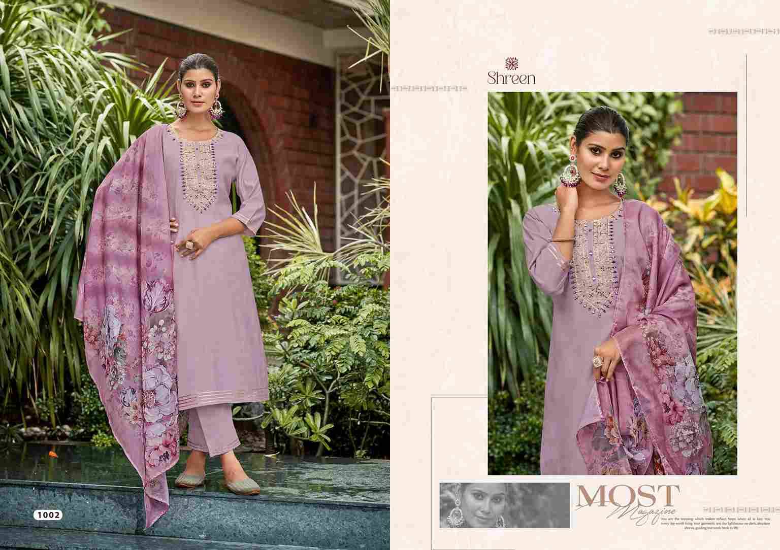 Alexa Vol-3 By Shreen 1001 To 1005 Series Beautiful Festive Suits Colorful Stylish Fancy Casual Wear & Ethnic Wear Roman Silk Dresses At Wholesale Price