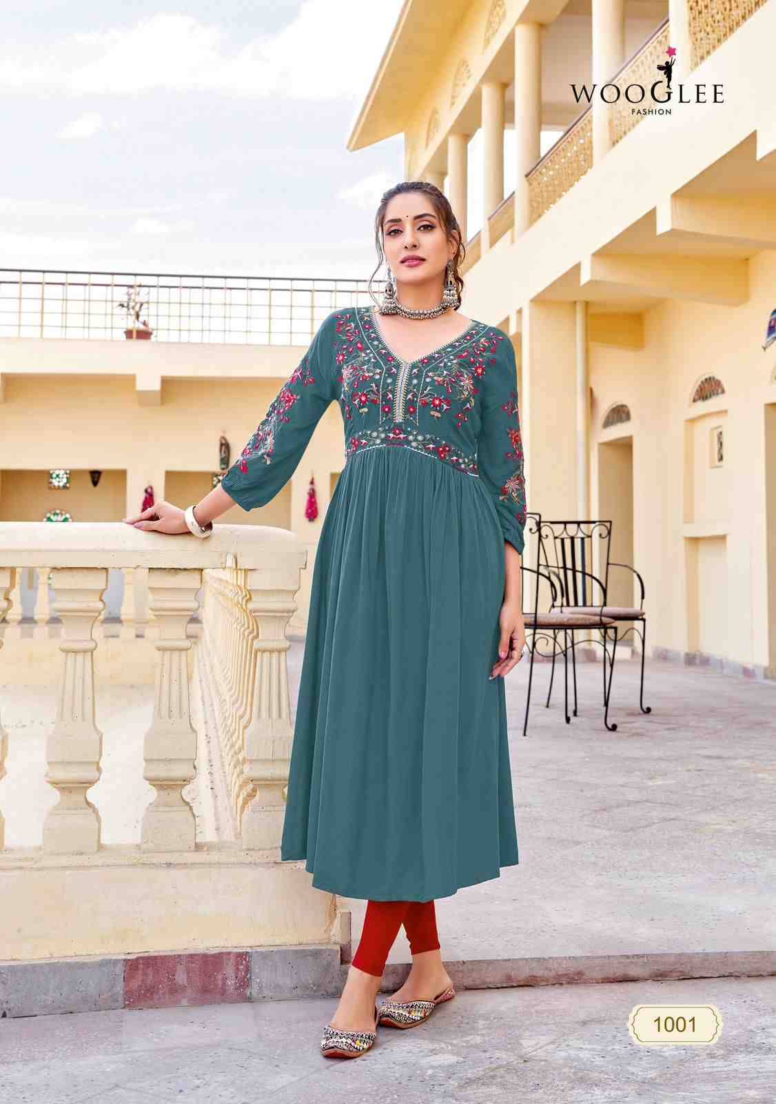 Vedam By Wooglee 1001 To 1005 Series Designer Stylish Fancy Colorful Beautiful Party Wear & Ethnic Wear Collection Rayon Kurtis At Wholesale Price