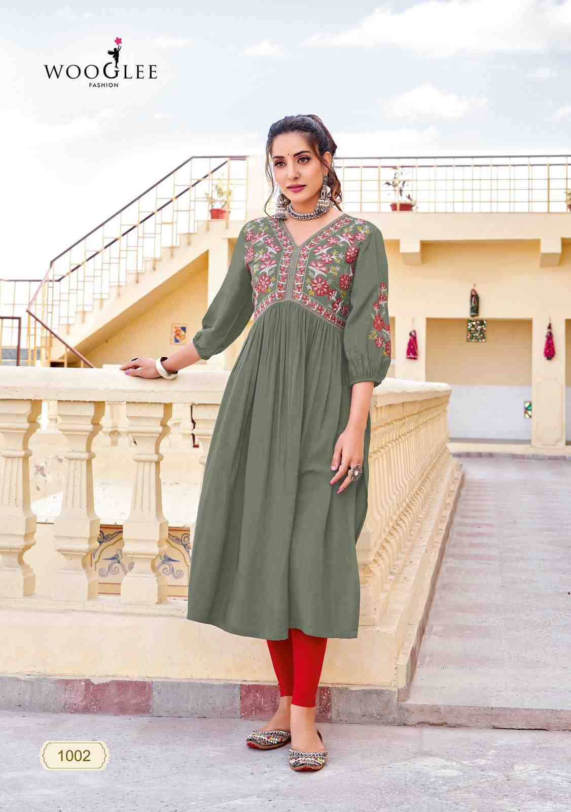 Vedam By Wooglee 1001 To 1005 Series Designer Stylish Fancy Colorful Beautiful Party Wear & Ethnic Wear Collection Rayon Kurtis At Wholesale Price