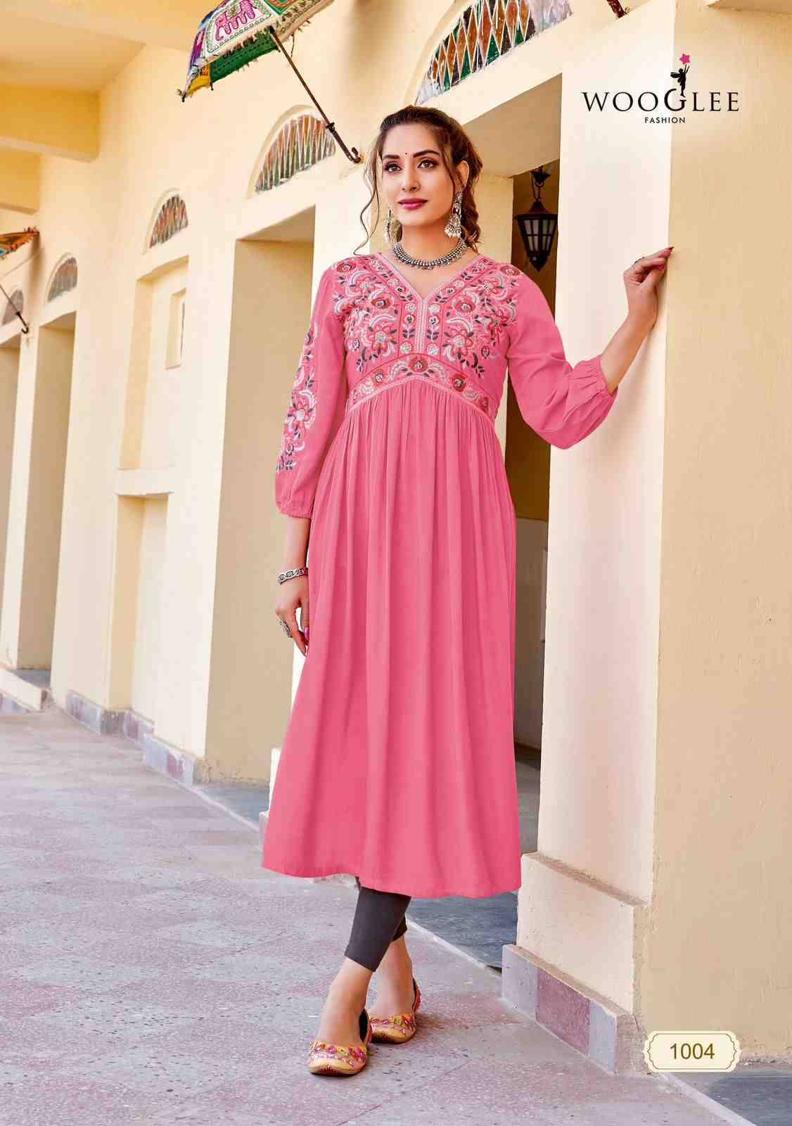 Vedam By Wooglee 1001 To 1005 Series Designer Stylish Fancy Colorful Beautiful Party Wear & Ethnic Wear Collection Rayon Kurtis At Wholesale Price