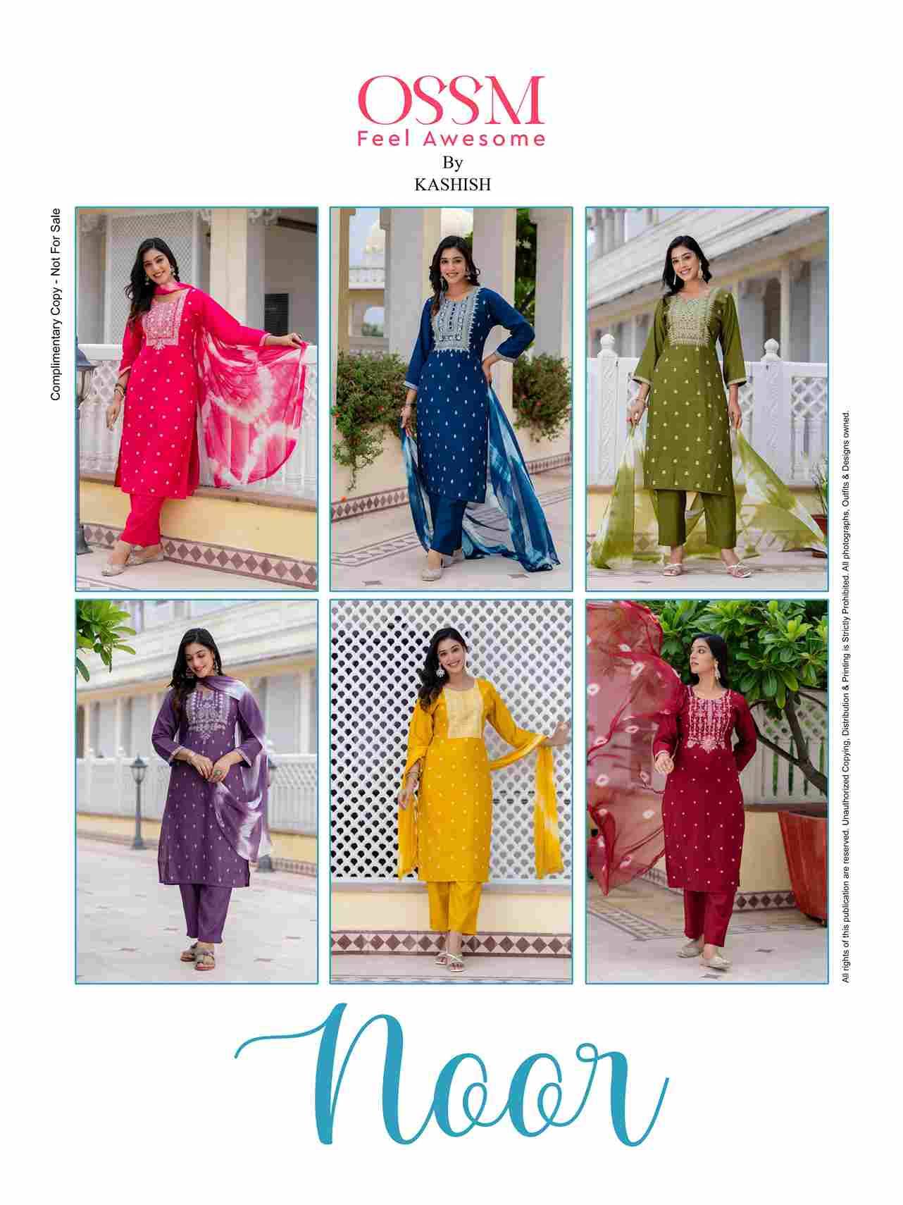 Noor By Ossm 101 To 106 Series Beautiful Festive Suits Colorful Stylish Fancy Casual Wear & Ethnic Wear Viscose Silk Dresses At Wholesale Price