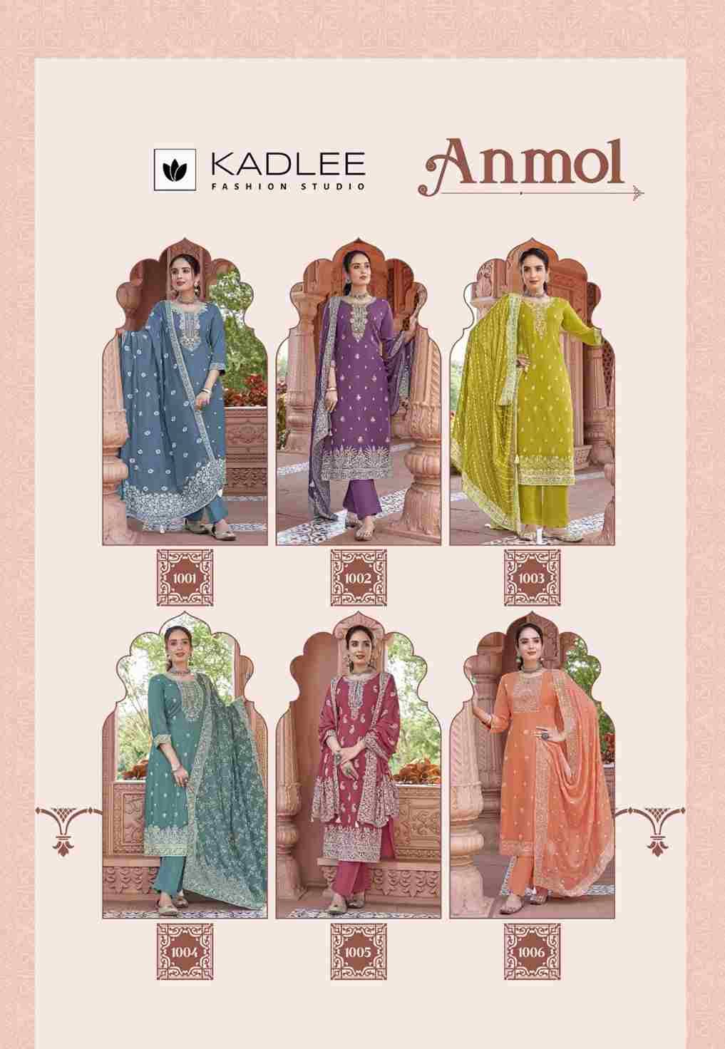 Anmol By Kadlee 1001 To 1006 Series Beautiful Festive Suits Colorful Stylish Fancy Casual Wear & Ethnic Wear Heavy Rayon Dresses At Wholesale Price