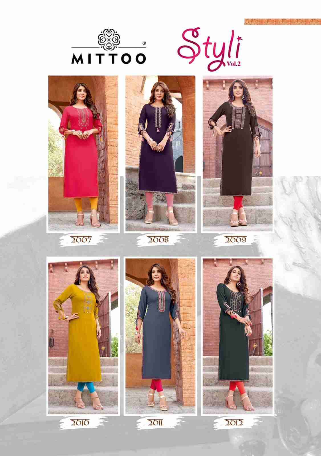 Styli Vol-2 By Mittoo 2007 To 2012 Series Designer Stylish Fancy Colorful Beautiful Party Wear & Ethnic Wear Collection Heavy Rayon Kurtis At Wholesale Price