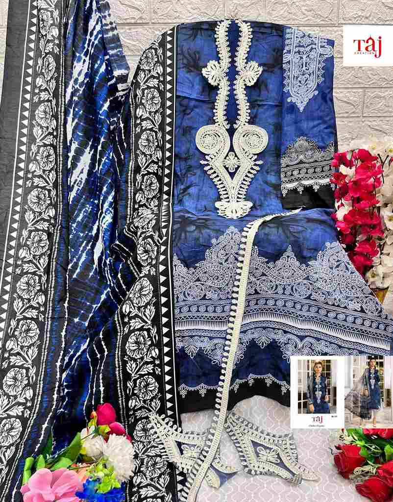 Taj Hit Design 517 By Taj Creation Beautiful Pakistani Suits Colorful Stylish Fancy Casual Wear & Ethnic Wear Pure Cotton Print With Embroidered Dresses At Wholesale Price