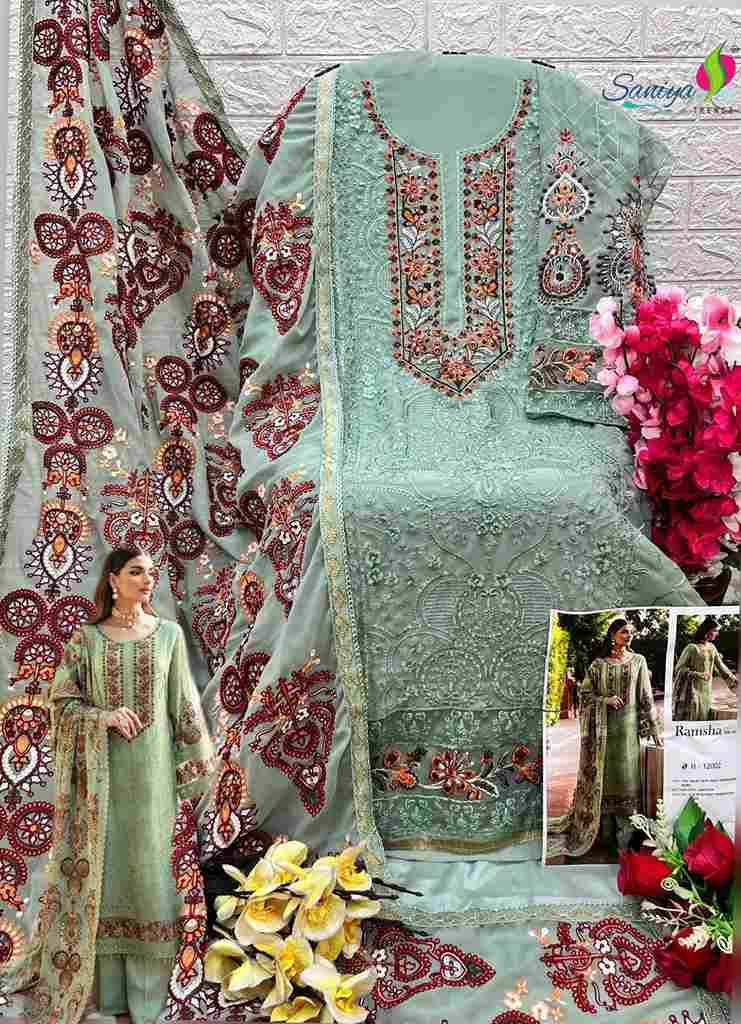 Ramsha Vol-1 By Saniya Trendz Beautiful Pakistani Suits Colorful Stylish Fancy Casual Wear & Ethnic Wear Georgette Embroidered Dresses At Wholesale Price