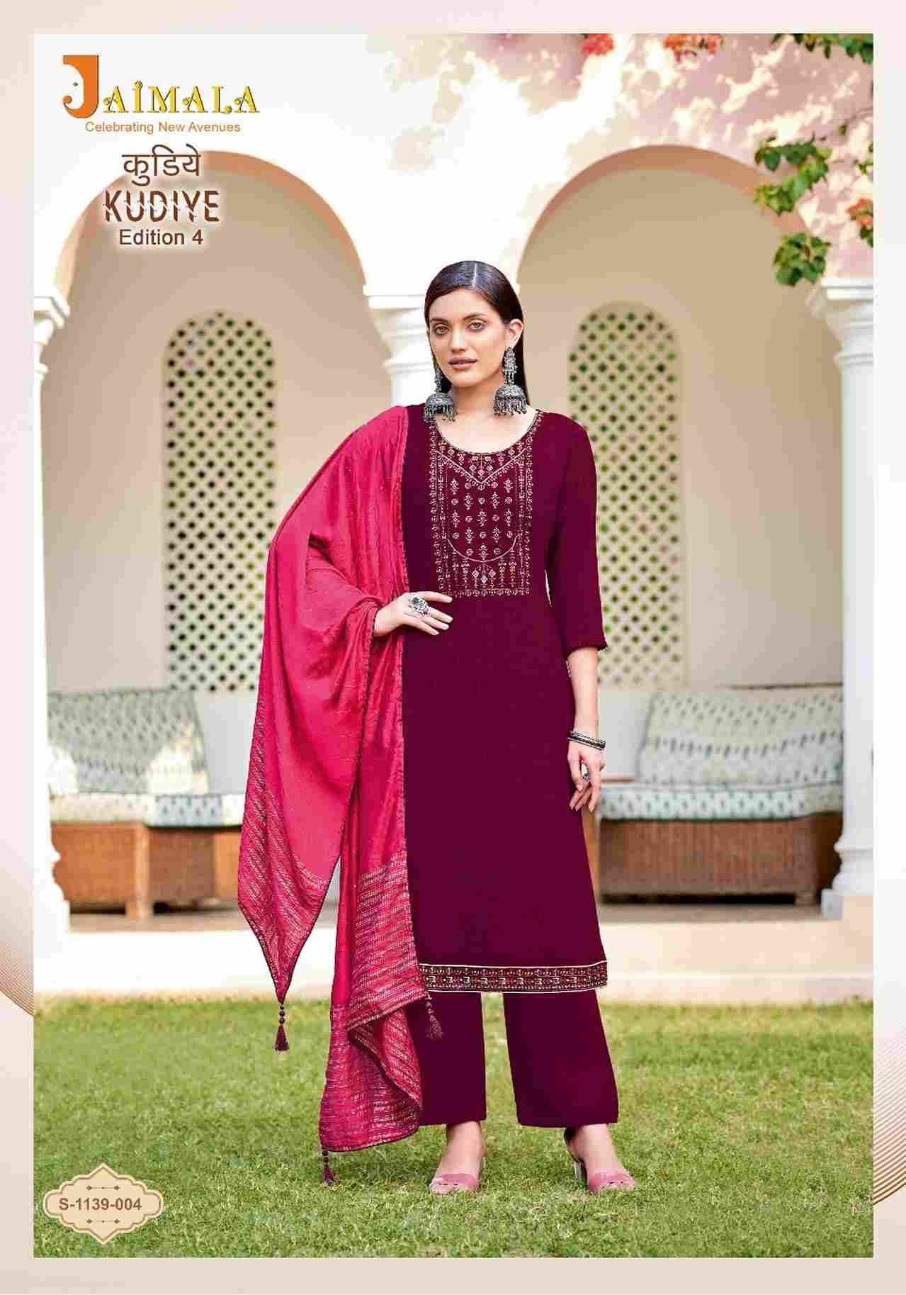 Kudiye Vol-4 By Jaimala 1139-001 To 1139-008 Series Beautiful Festive Suits Colorful Stylish Fancy Casual Wear & Ethnic Wear Pure Rayon Slub With Work Dresses At Wholesale Price