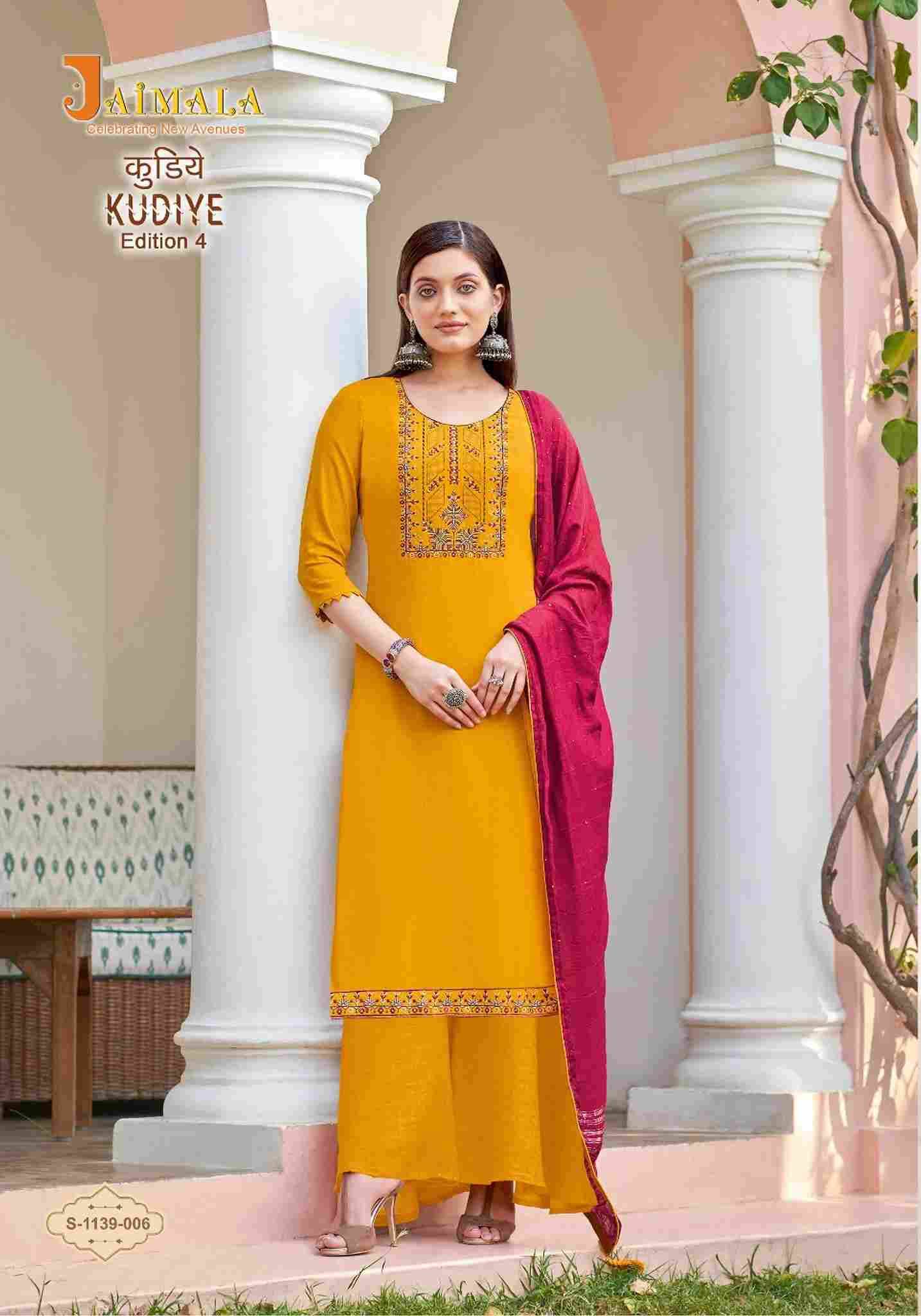 Kudiye Vol-4 By Jaimala 1139-001 To 1139-008 Series Beautiful Festive Suits Colorful Stylish Fancy Casual Wear & Ethnic Wear Pure Rayon Slub With Work Dresses At Wholesale Price