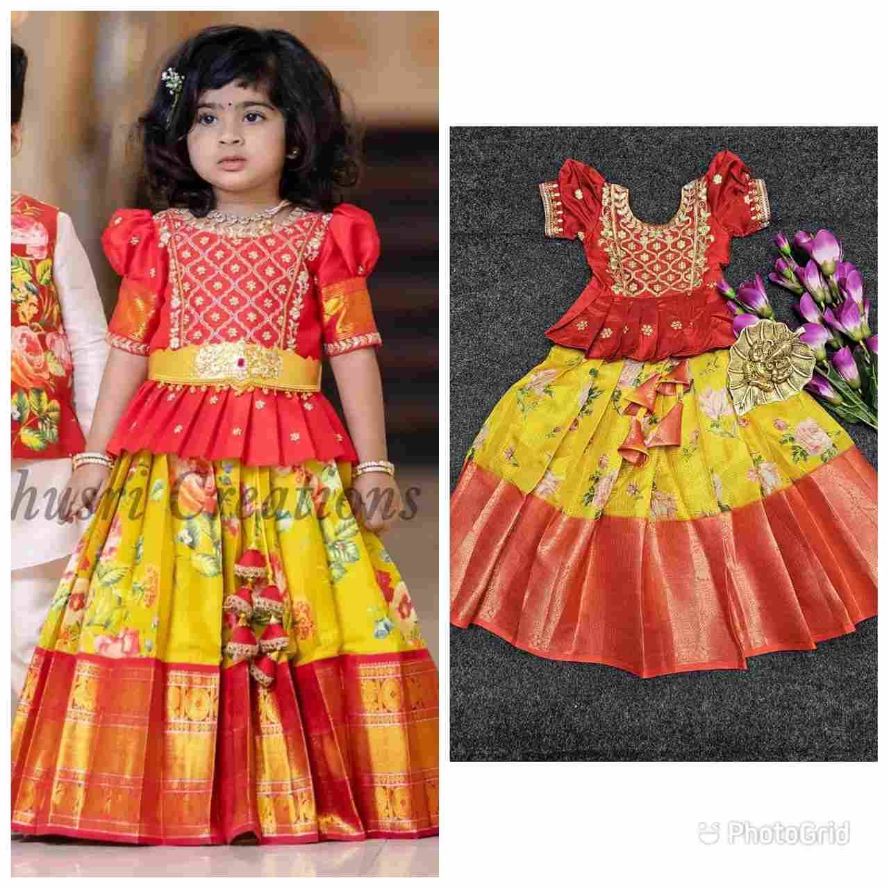 PVR-KIDS VOL-11 BY FASHID WHOLESALE 01 TO 02 SERIES DESIGNER BEAUTIFUL NAVRATRI COLLECTION OCCASIONAL WEAR & PARTY WEAR LICHI SILK LEHENGAS AT WHOLESALE PRICE