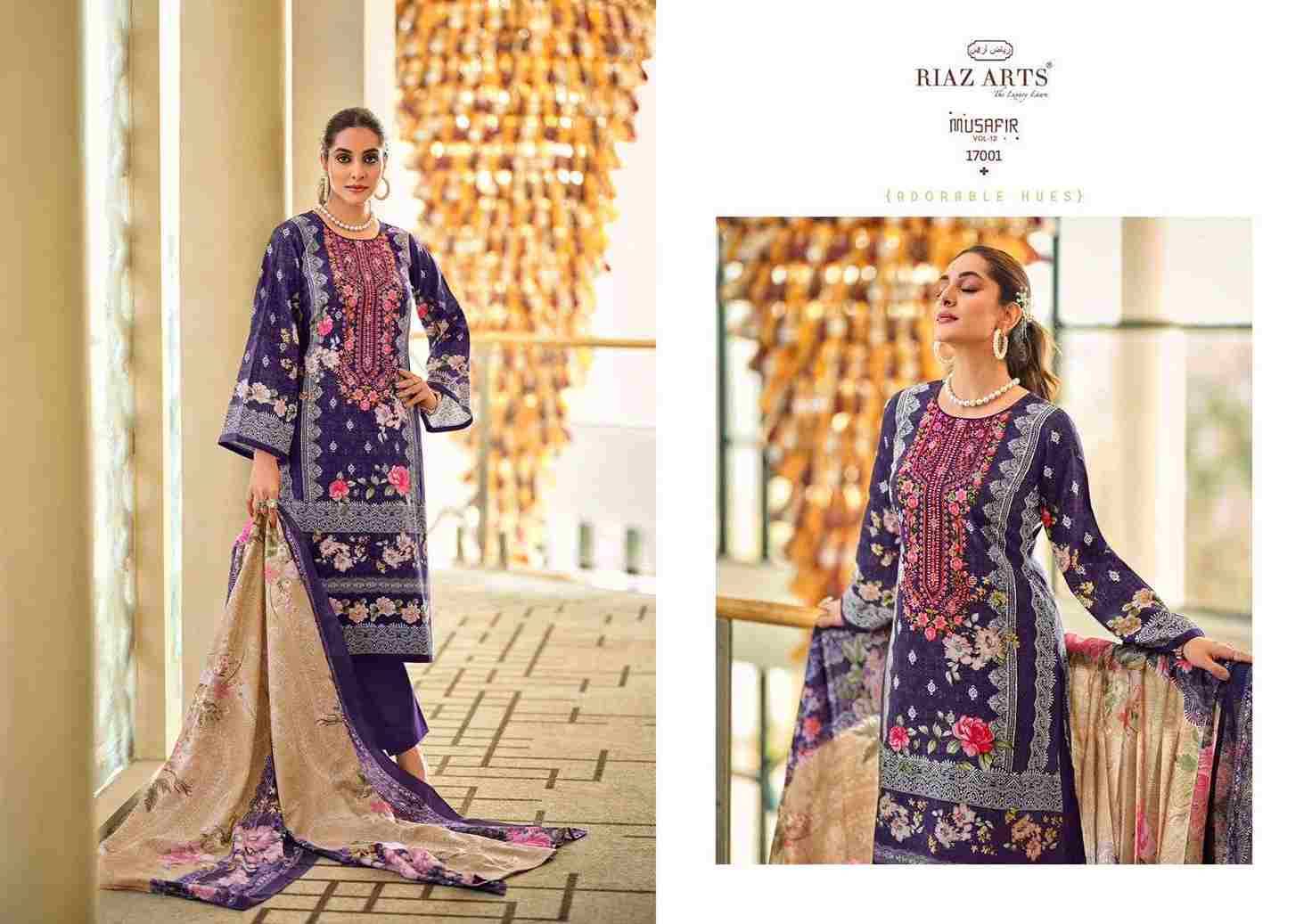 Musafir Vol-12 By Riaz Arts 17001 To 17008 Series Wholesale Designer Pakistani Suits Collection Beautiful Stylish Fancy Colorful Party Wear & Occasional Wear Pure Lawn Print With Embroidered Dresses At Wholesale Price