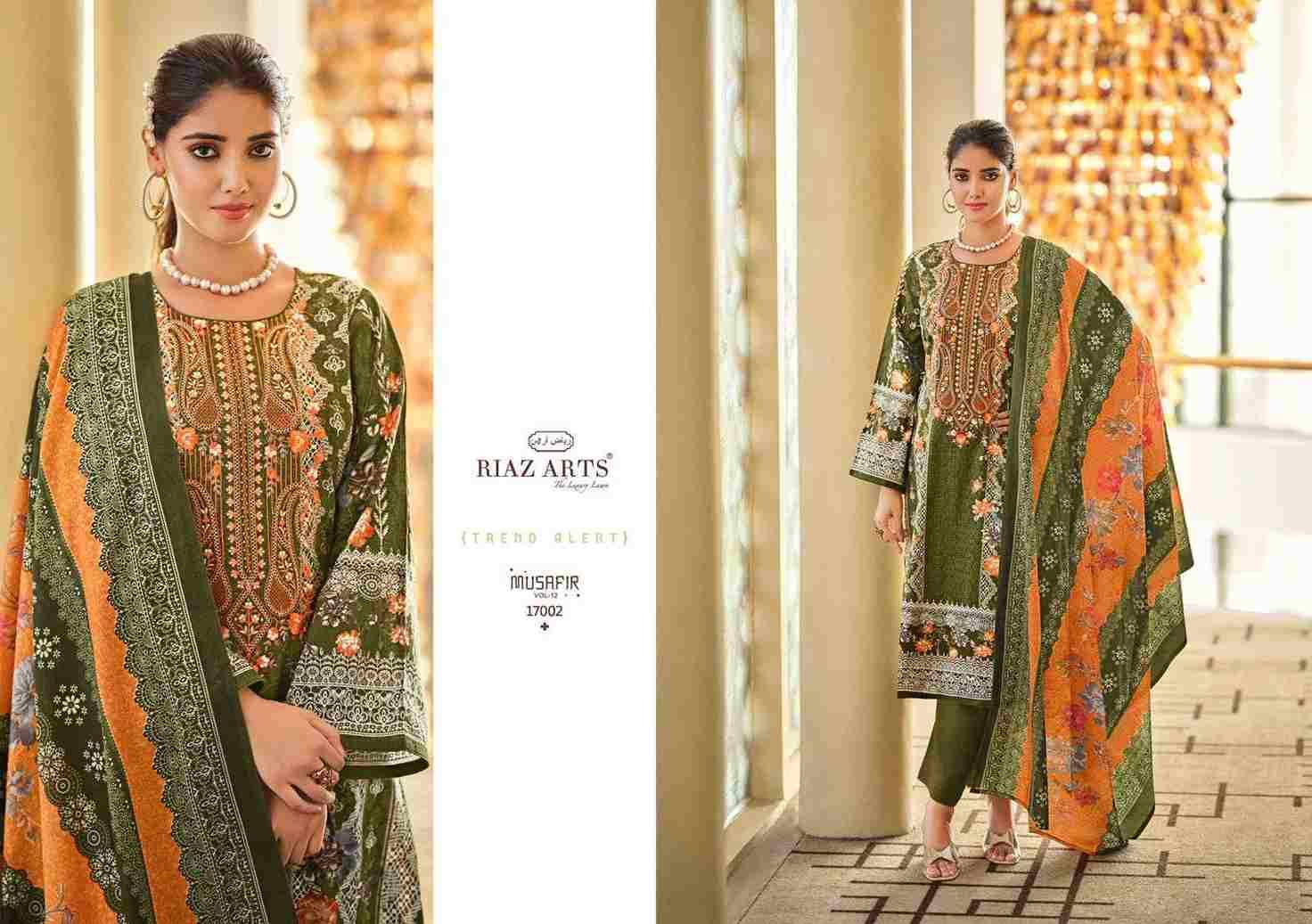 Musafir Vol-12 By Riaz Arts 17001 To 17008 Series Wholesale Designer Pakistani Suits Collection Beautiful Stylish Fancy Colorful Party Wear & Occasional Wear Pure Lawn Print With Embroidered Dresses At Wholesale Price