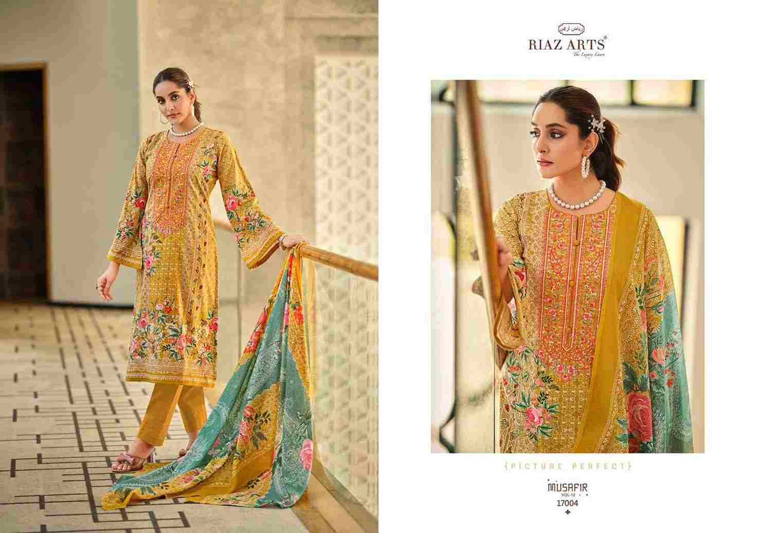 Musafir Vol-12 By Riaz Arts 17001 To 17008 Series Wholesale Designer Pakistani Suits Collection Beautiful Stylish Fancy Colorful Party Wear & Occasional Wear Pure Lawn Print With Embroidered Dresses At Wholesale Price