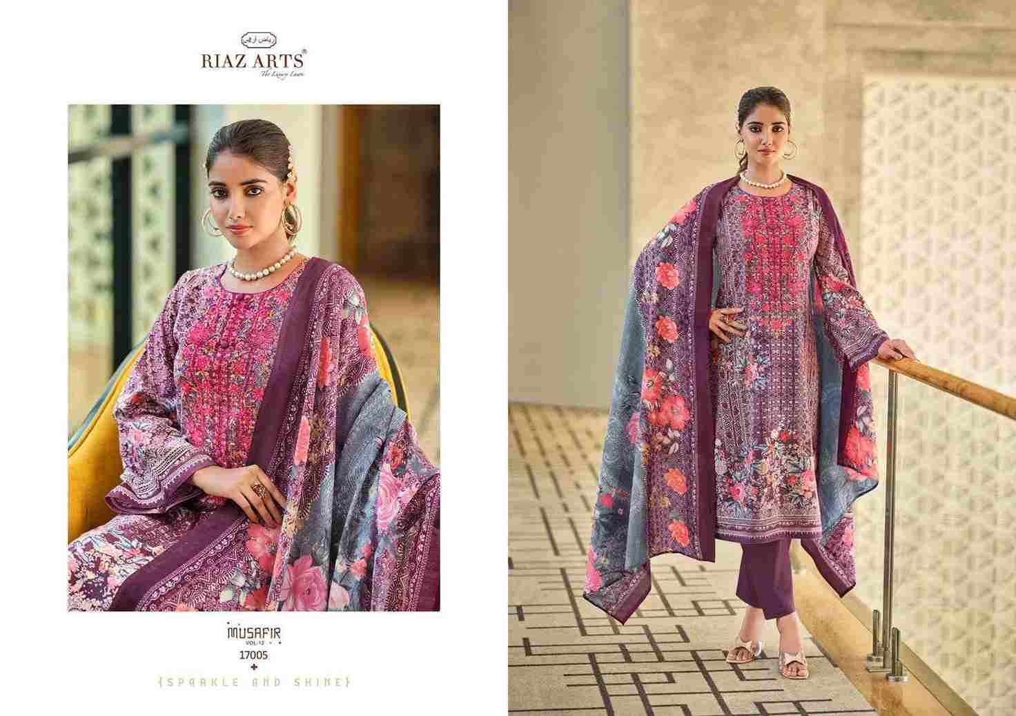 Musafir Vol-12 By Riaz Arts 17001 To 17008 Series Wholesale Designer Pakistani Suits Collection Beautiful Stylish Fancy Colorful Party Wear & Occasional Wear Pure Lawn Print With Embroidered Dresses At Wholesale Price