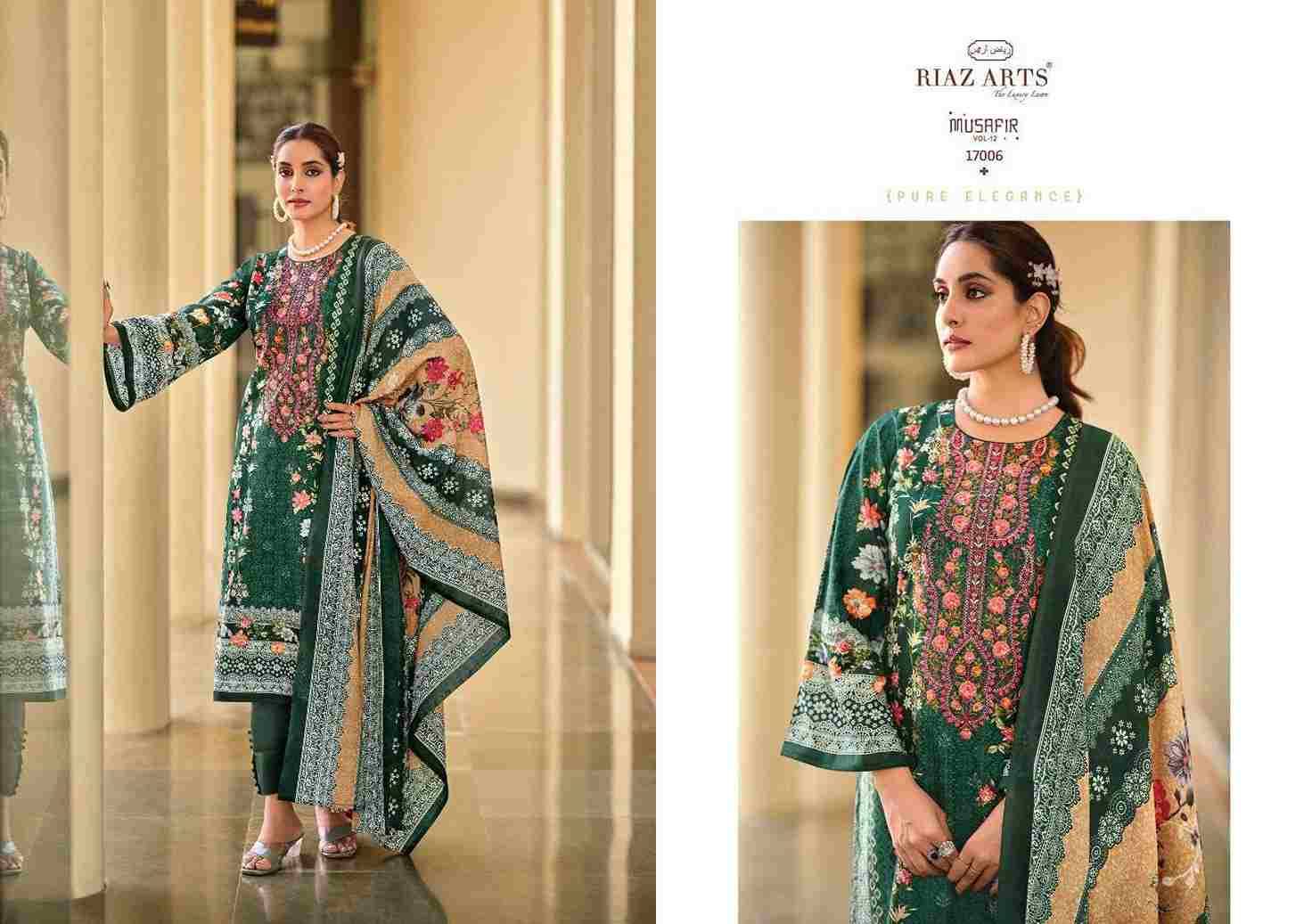 Musafir Vol-12 By Riaz Arts 17001 To 17008 Series Wholesale Designer Pakistani Suits Collection Beautiful Stylish Fancy Colorful Party Wear & Occasional Wear Pure Lawn Print With Embroidered Dresses At Wholesale Price