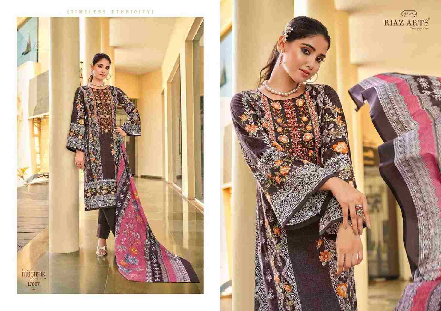 Musafir Vol-12 By Riaz Arts 17001 To 17008 Series Wholesale Designer Pakistani Suits Collection Beautiful Stylish Fancy Colorful Party Wear & Occasional Wear Pure Lawn Print With Embroidered Dresses At Wholesale Price