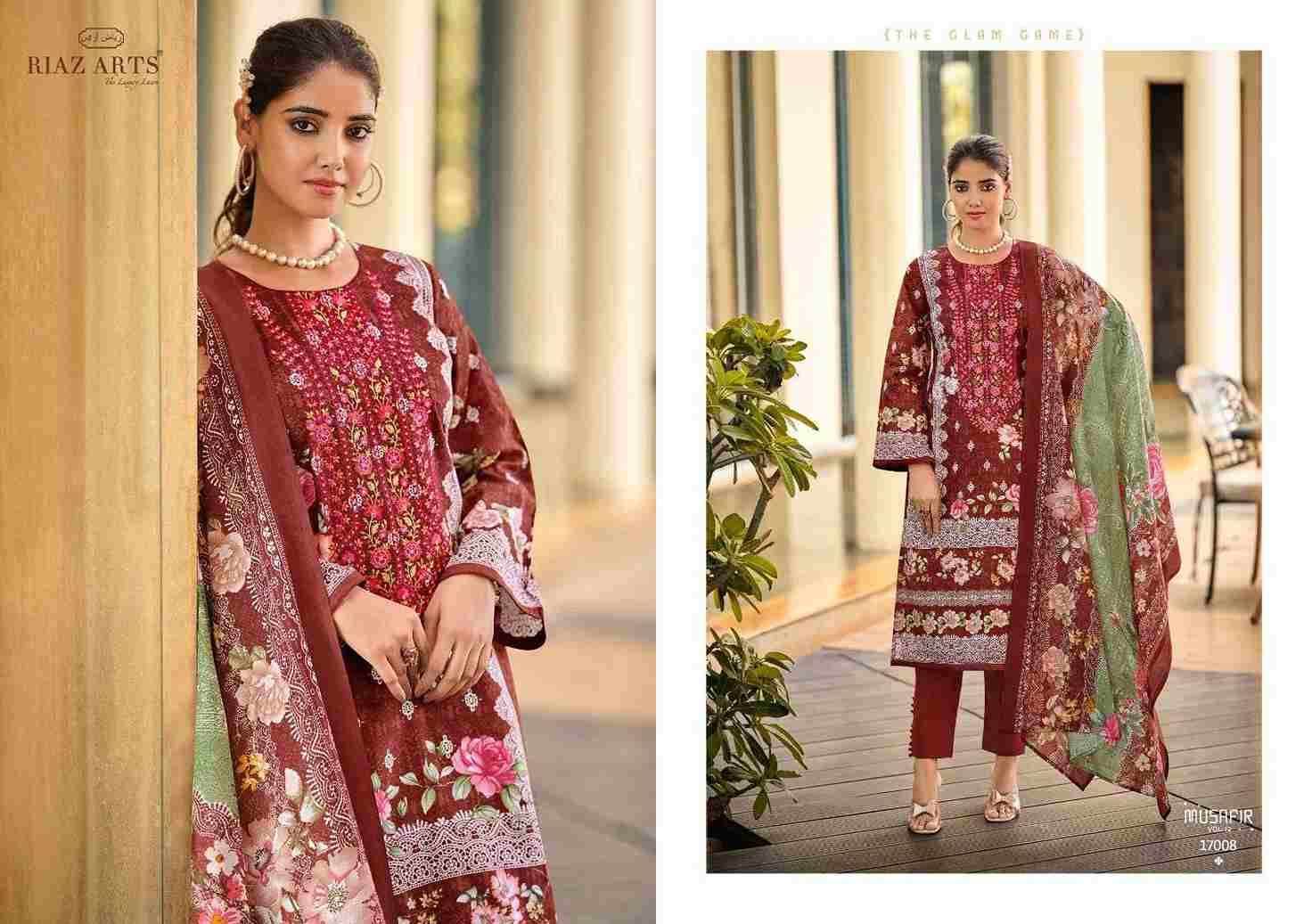 Musafir Vol-12 By Riaz Arts 17001 To 17008 Series Wholesale Designer Pakistani Suits Collection Beautiful Stylish Fancy Colorful Party Wear & Occasional Wear Pure Lawn Print With Embroidered Dresses At Wholesale Price