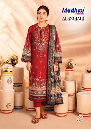 Al-Zohaib Vol-3 By Madhav Fashion 3001 To 3006 Series Beautiful Festive Suits Colorful Stylish Fancy Casual Wear & Ethnic Wear Pure Lawn Cotton Embroidered Dresses At Wholesale Price