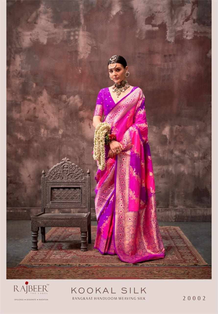 Kookal Silk By Rajbeer 20001 To 20006 Series Indian Traditional Wear Collection Beautiful Stylish Fancy Colorful Party Wear & Occasional Wear Handloom Silk Sarees At Wholesale Price