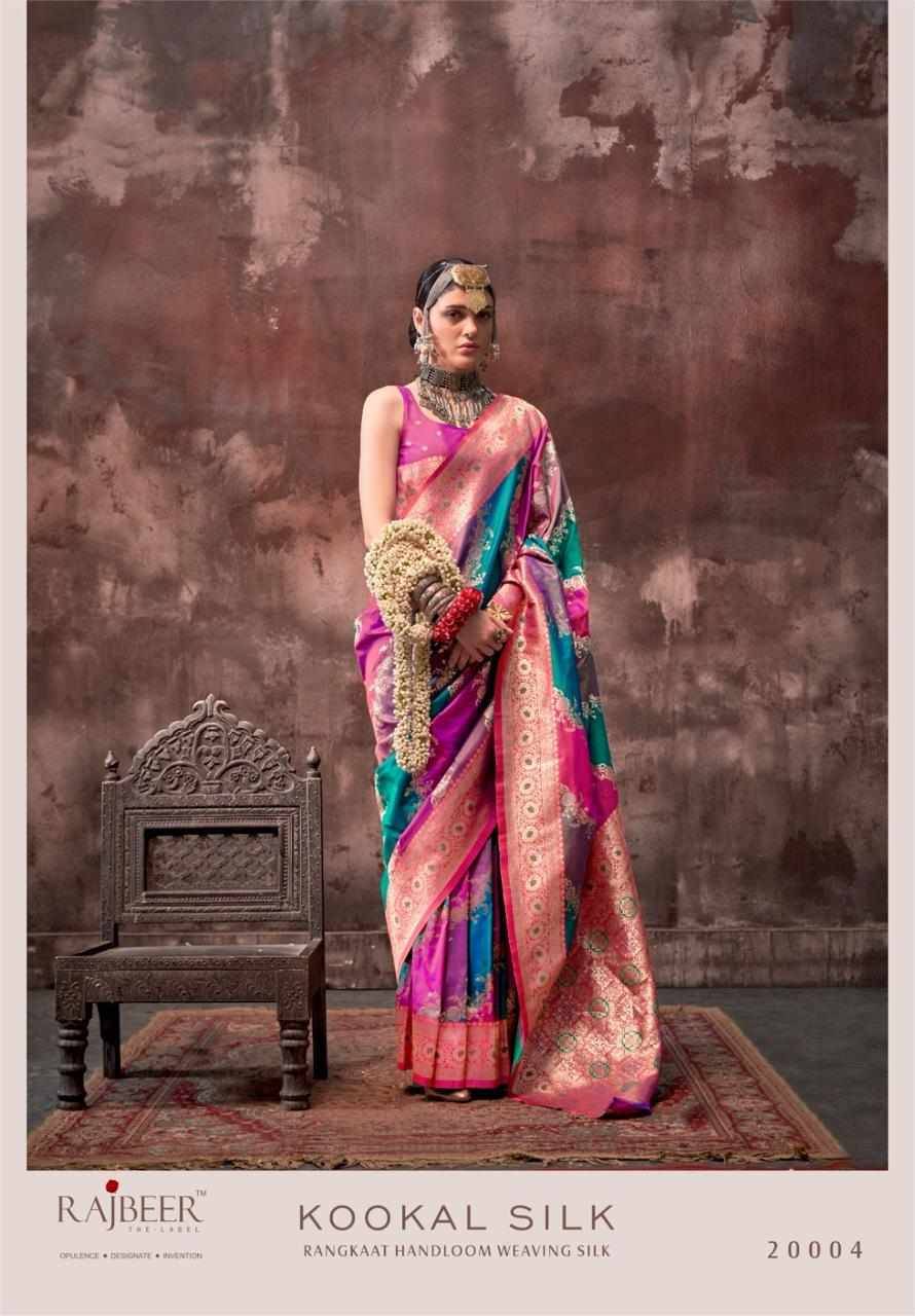 Kookal Silk By Rajbeer 20001 To 20006 Series Indian Traditional Wear Collection Beautiful Stylish Fancy Colorful Party Wear & Occasional Wear Handloom Silk Sarees At Wholesale Price