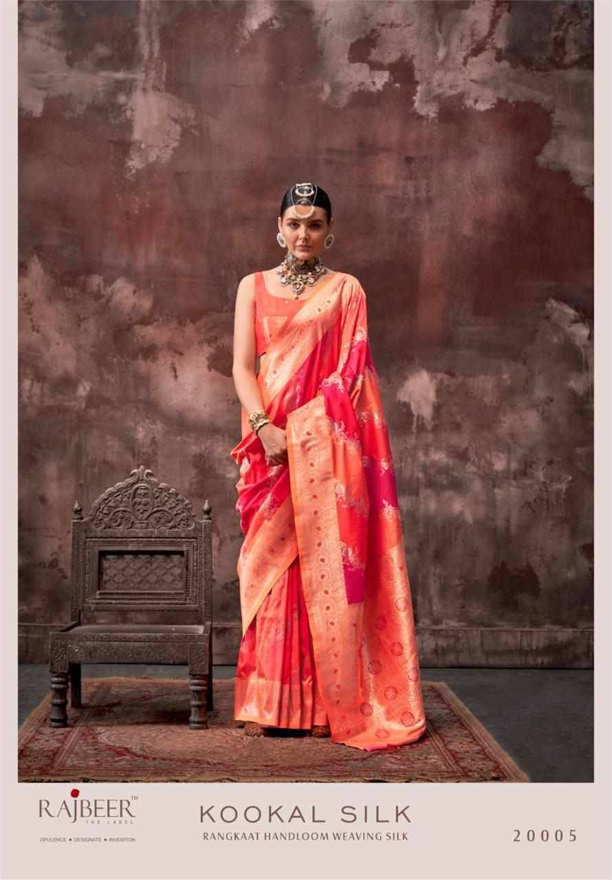 Kookal Silk By Rajbeer 20001 To 20006 Series Indian Traditional Wear Collection Beautiful Stylish Fancy Colorful Party Wear & Occasional Wear Handloom Silk Sarees At Wholesale Price