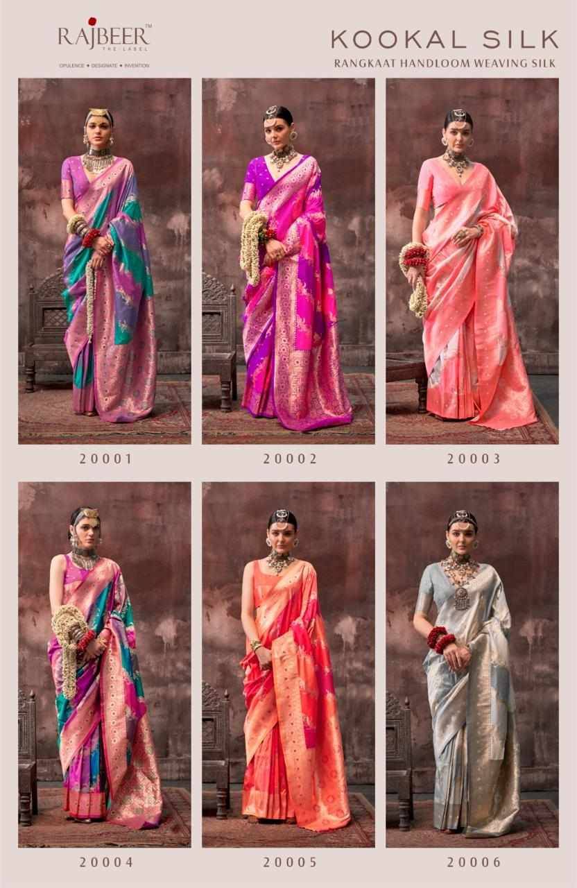 Kookal Silk By Rajbeer 20001 To 20006 Series Indian Traditional Wear Collection Beautiful Stylish Fancy Colorful Party Wear & Occasional Wear Handloom Silk Sarees At Wholesale Price