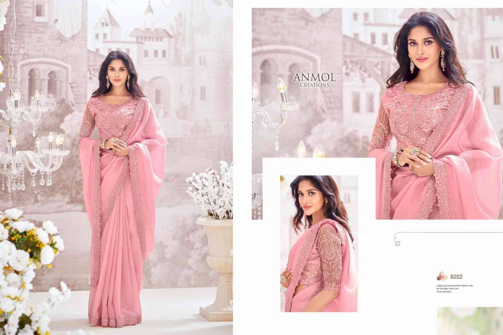 Exotique Vol-5 By Anmol Creation 9201 To 9216 Series Indian Traditional Wear Collection Beautiful Stylish Fancy Colorful Party Wear & Occasional Wear Georgette/Chiffon/Satin Silk Sarees At Wholesale Price