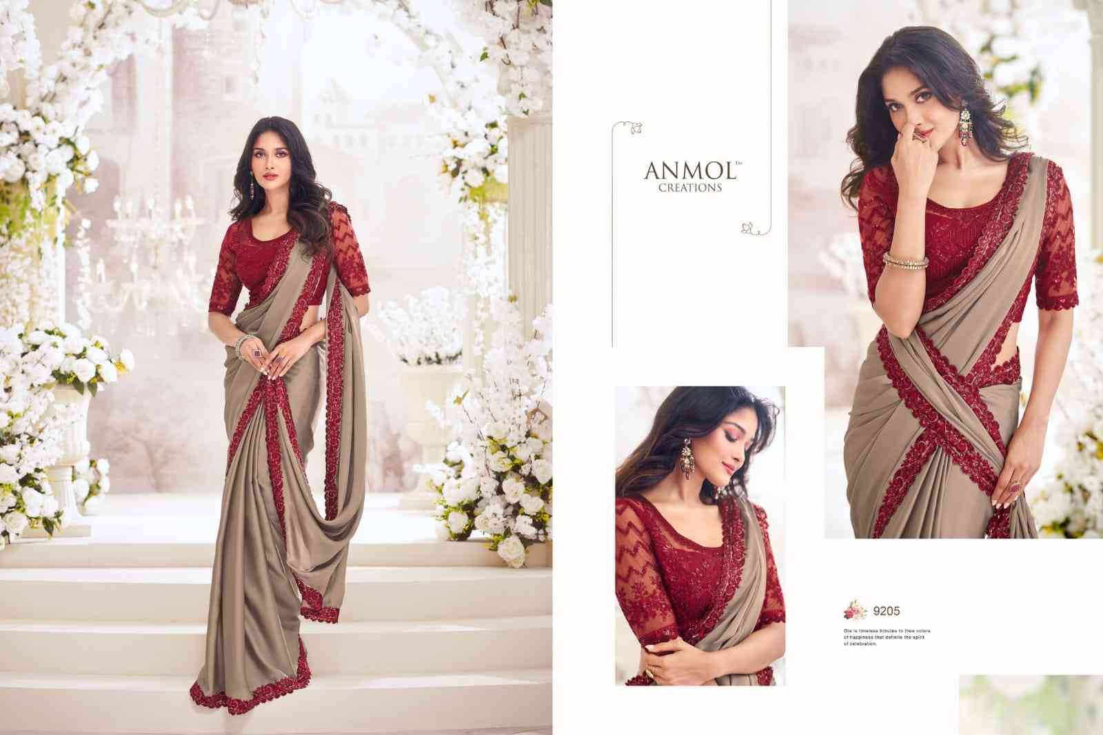 Exotique Vol-5 By Anmol Creation 9201 To 9216 Series Indian Traditional Wear Collection Beautiful Stylish Fancy Colorful Party Wear & Occasional Wear Georgette/Chiffon/Satin Silk Sarees At Wholesale Price