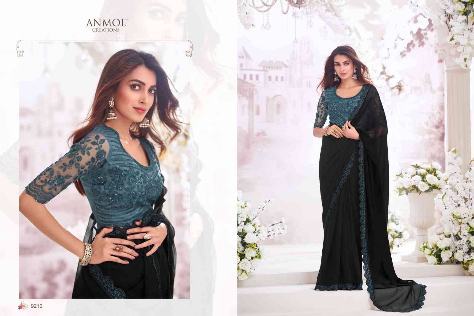 Exotique Vol-5 By Anmol Creation 9201 To 9216 Series Indian Traditional Wear Collection Beautiful Stylish Fancy Colorful Party Wear & Occasional Wear Georgette/Chiffon/Satin Silk Sarees At Wholesale Price