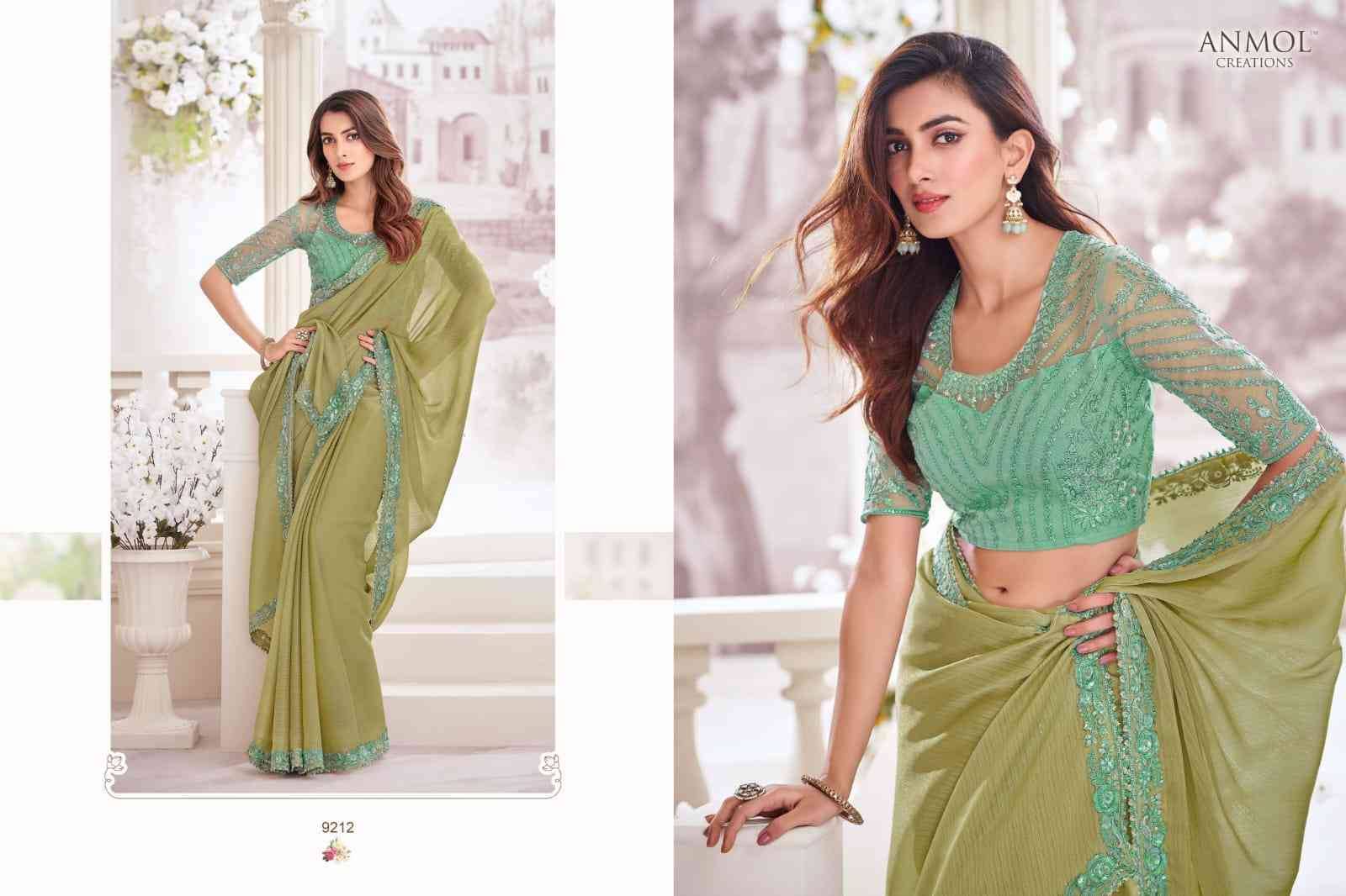 Exotique Vol-5 By Anmol Creation 9201 To 9216 Series Indian Traditional Wear Collection Beautiful Stylish Fancy Colorful Party Wear & Occasional Wear Georgette/Chiffon/Satin Silk Sarees At Wholesale Price