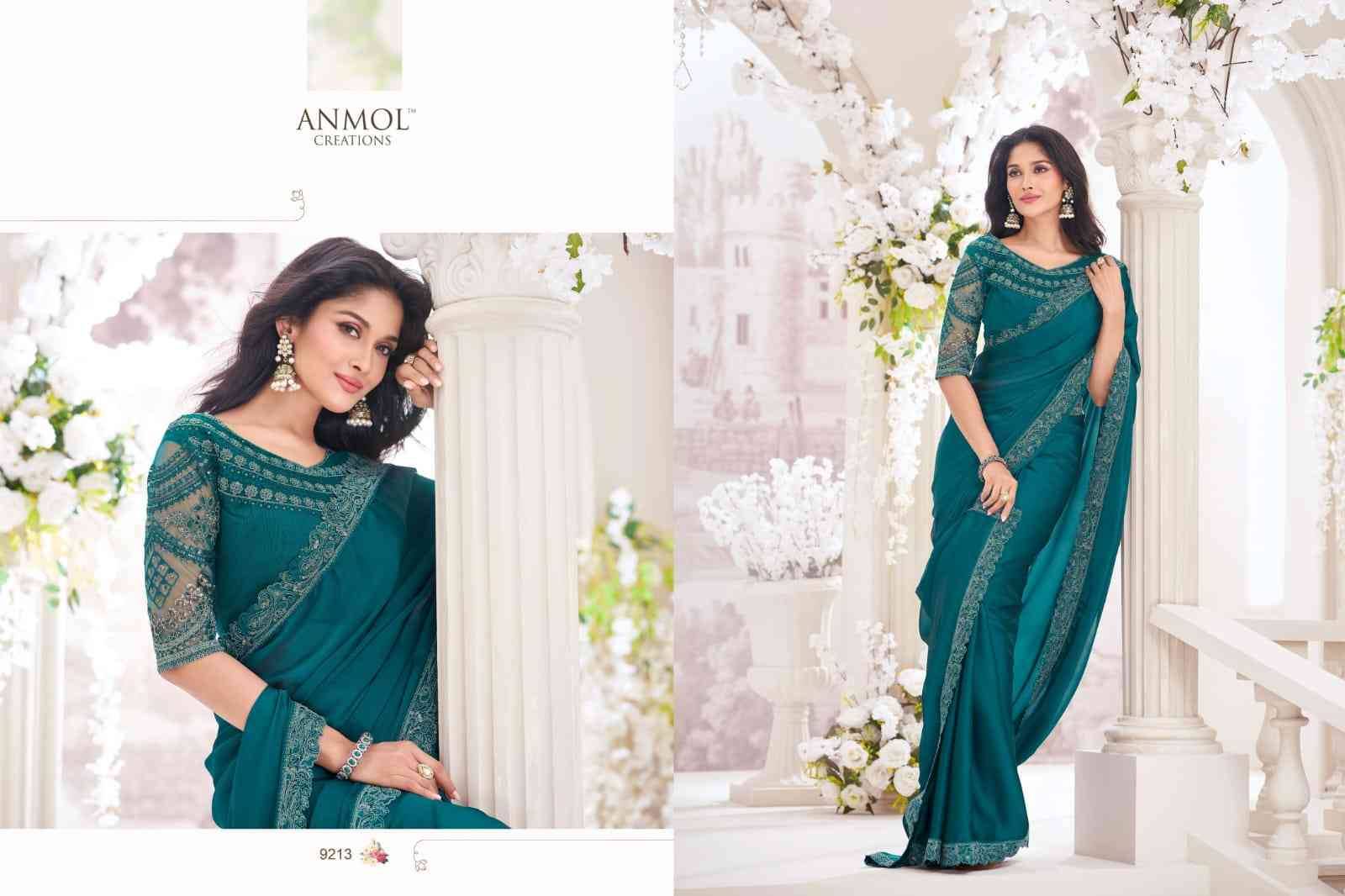 Exotique Vol-5 By Anmol Creation 9201 To 9216 Series Indian Traditional Wear Collection Beautiful Stylish Fancy Colorful Party Wear & Occasional Wear Georgette/Chiffon/Satin Silk Sarees At Wholesale Price