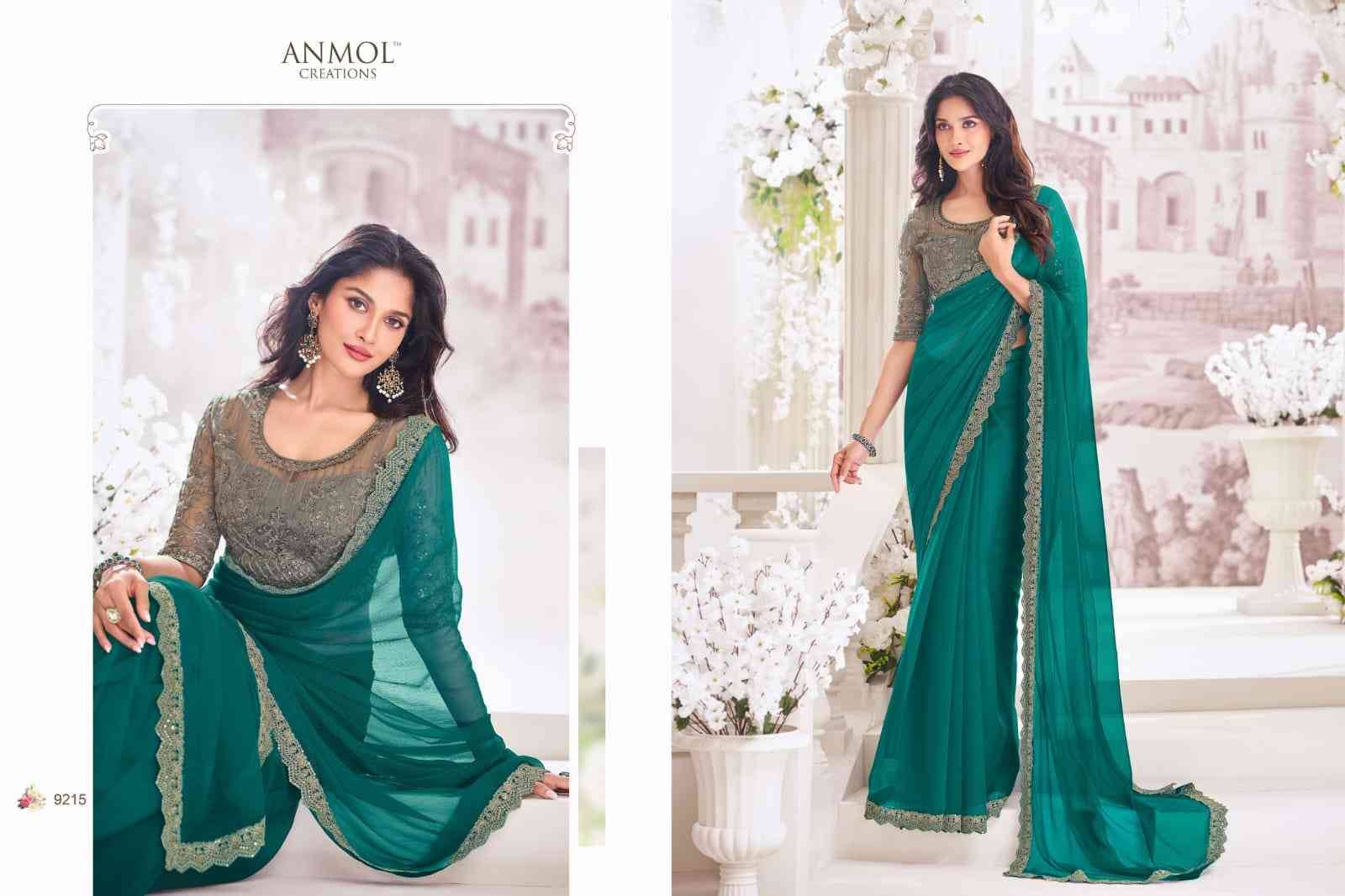 Exotique Vol-5 By Anmol Creation 9201 To 9216 Series Indian Traditional Wear Collection Beautiful Stylish Fancy Colorful Party Wear & Occasional Wear Georgette/Chiffon/Satin Silk Sarees At Wholesale Price