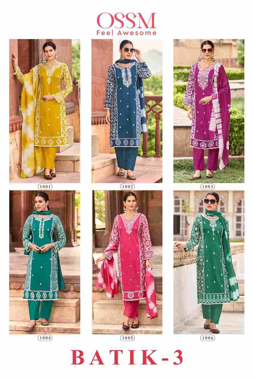 Batik Vol-3 By Ossm 1001 To 1006 Series Designer Stylish Fancy Colorful Beautiful Party Wear & Ethnic Wear Collection Chanderi Print Tops At Wholesale Price