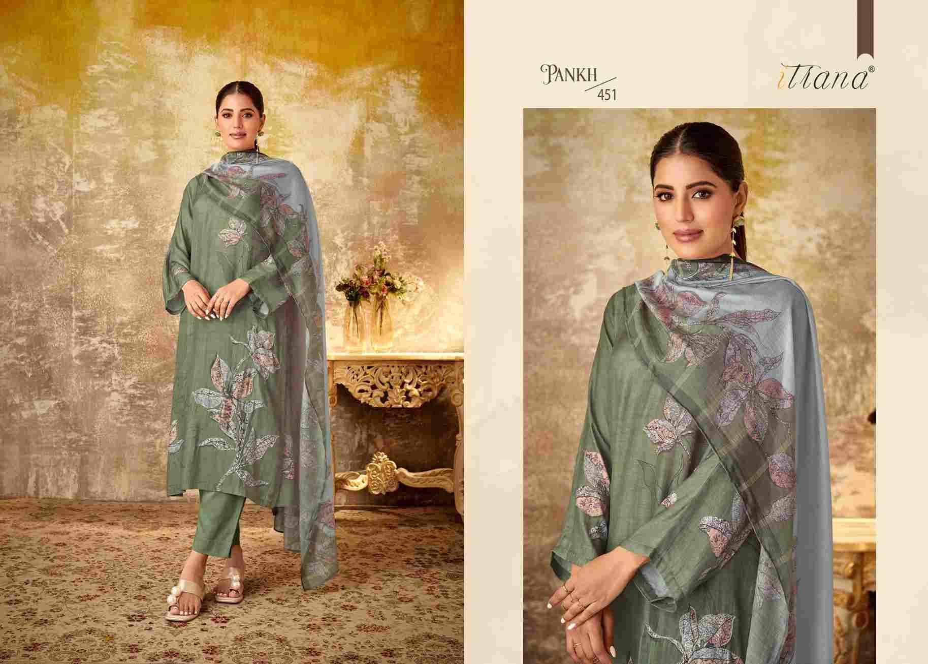 Pankh By Itrana Beautiful Festive Suits Colorful Stylish Fancy Casual Wear & Ethnic Wear Muslin Silk Dresses At Wholesale Price