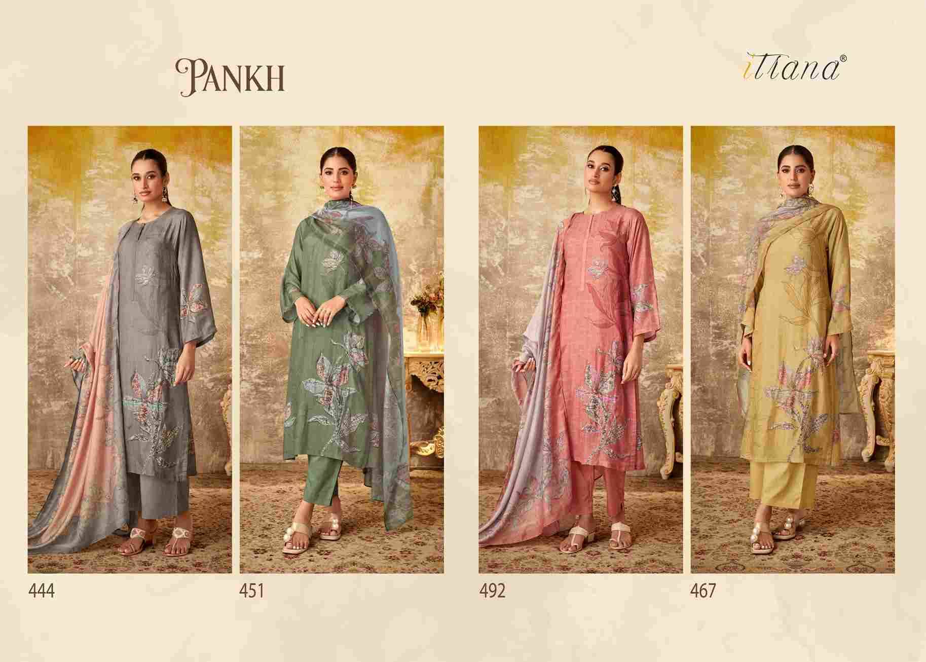 Pankh By Itrana Beautiful Festive Suits Colorful Stylish Fancy Casual Wear & Ethnic Wear Muslin Silk Dresses At Wholesale Price