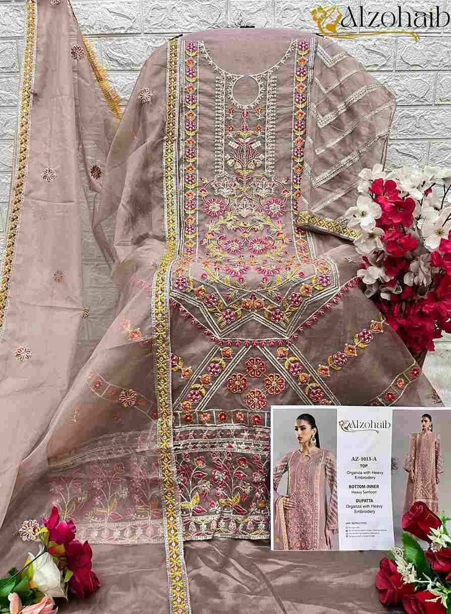 Alzohaib-1013 Colours By Alzohaib 1013-A To 1013-D Series Wholesale Designer Pakistani Suits Collection Beautiful Stylish Fancy Colorful Party Wear & Occasional Wear Organza Dresses At Wholesale Price