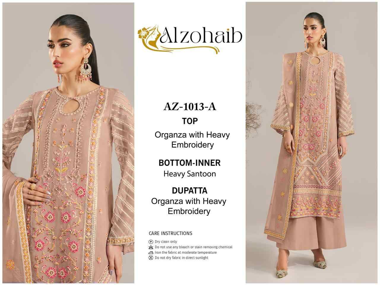 Alzohaib-1013 Colours By Alzohaib 1013-A To 1013-D Series Wholesale Designer Pakistani Suits Collection Beautiful Stylish Fancy Colorful Party Wear & Occasional Wear Organza Dresses At Wholesale Price