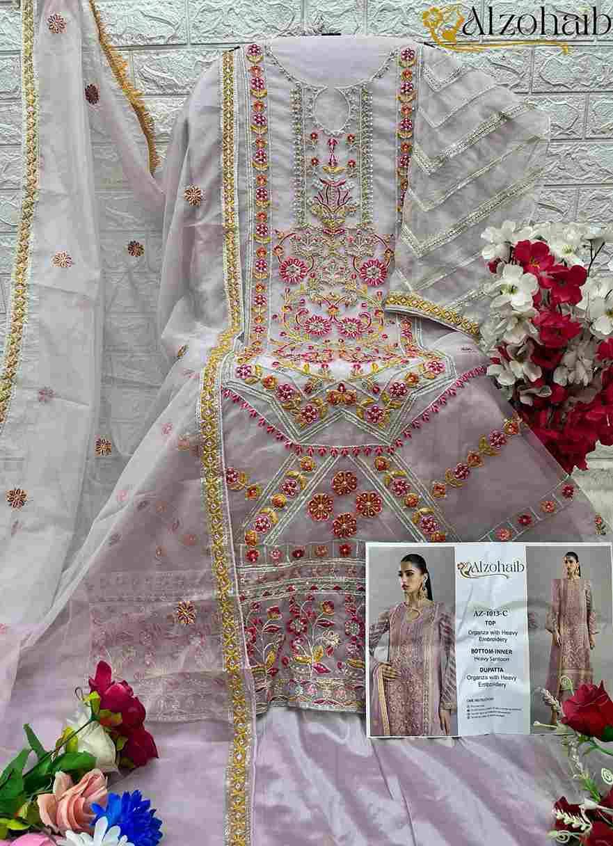 Alzohaib-1013 Colours By Alzohaib 1013-A To 1013-D Series Wholesale Designer Pakistani Suits Collection Beautiful Stylish Fancy Colorful Party Wear & Occasional Wear Organza Dresses At Wholesale Price