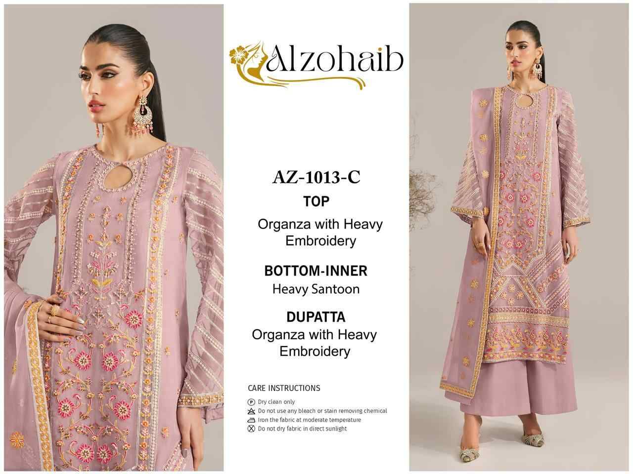 Alzohaib-1013 Colours By Alzohaib 1013-A To 1013-D Series Wholesale Designer Pakistani Suits Collection Beautiful Stylish Fancy Colorful Party Wear & Occasional Wear Organza Dresses At Wholesale Price