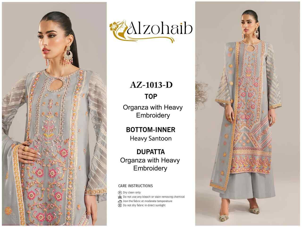 Alzohaib-1013 Colours By Alzohaib 1013-A To 1013-D Series Wholesale Designer Pakistani Suits Collection Beautiful Stylish Fancy Colorful Party Wear & Occasional Wear Organza Dresses At Wholesale Price