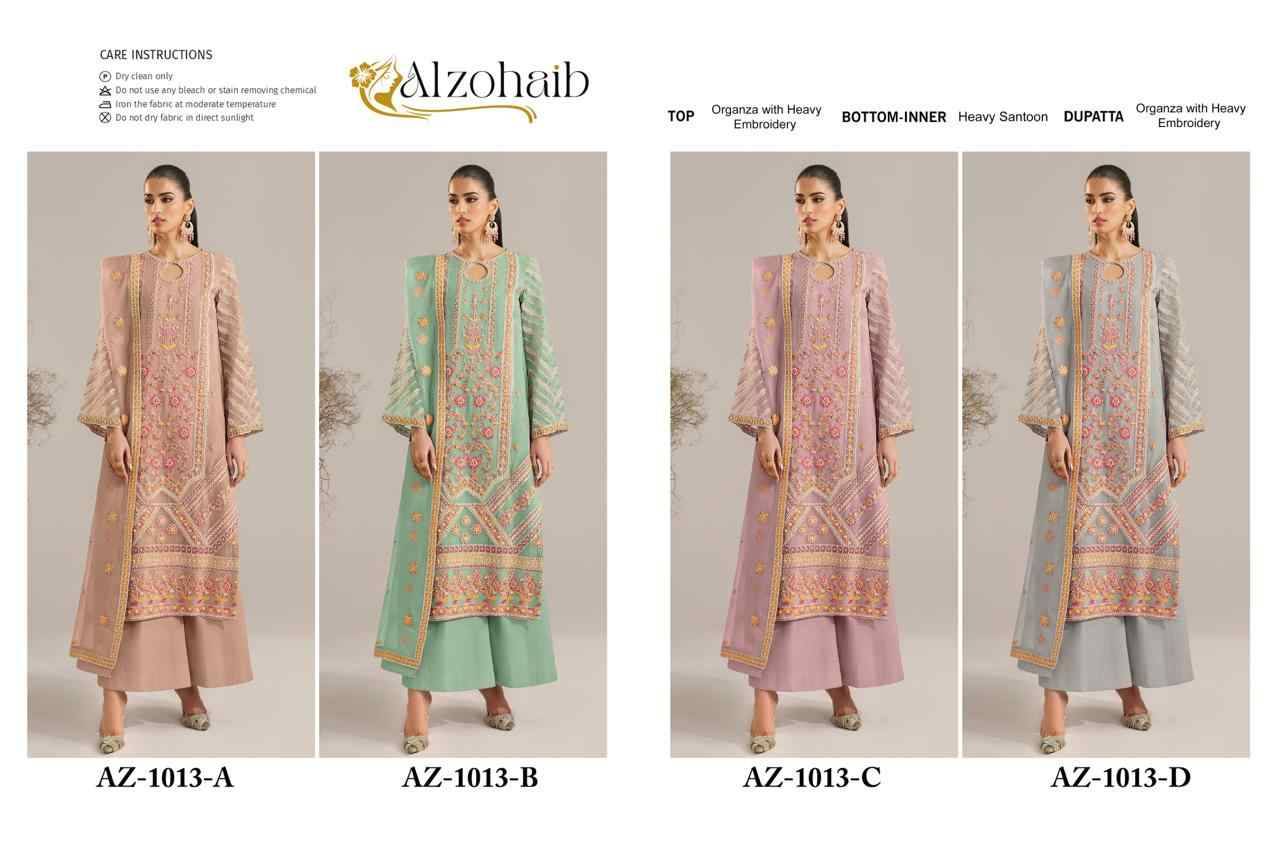 Alzohaib-1013 Colours By Alzohaib 1013-A To 1013-D Series Wholesale Designer Pakistani Suits Collection Beautiful Stylish Fancy Colorful Party Wear & Occasional Wear Organza Dresses At Wholesale Price